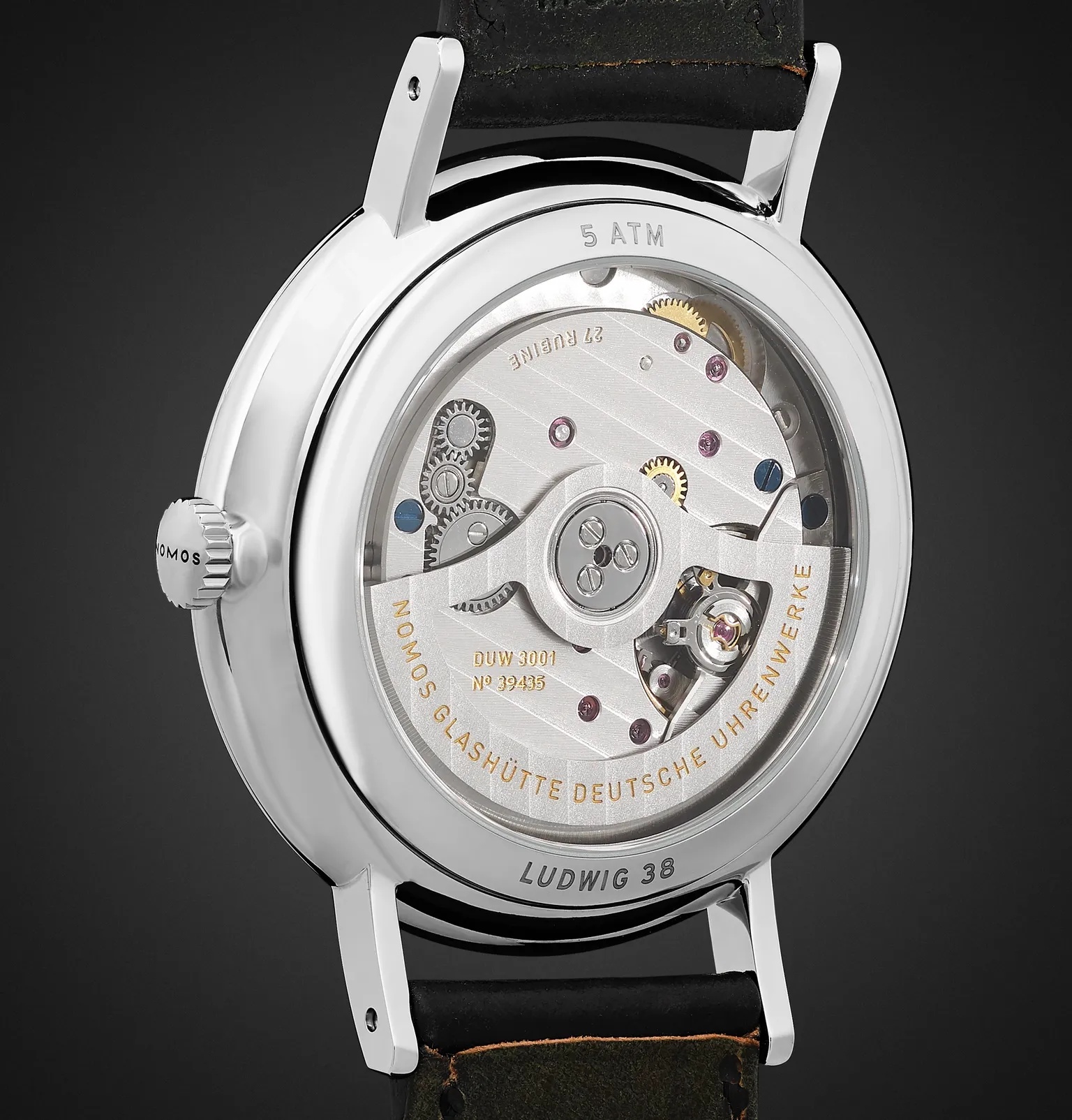 Ludwig Neomatik 39 Limited Edition Automatic 38.5mm Stainless Steel and Leather Watch, Ref. No. 250 - 4