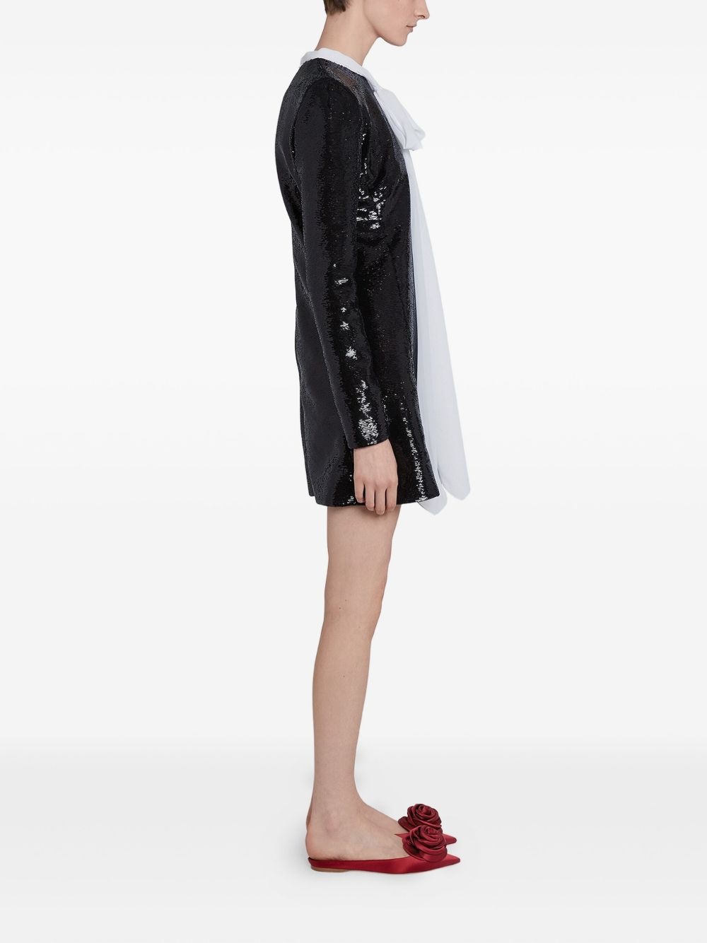 sequin self-tie neck dress - 3