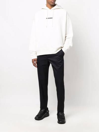 Jil Sander logo print cotton hoodie outlook