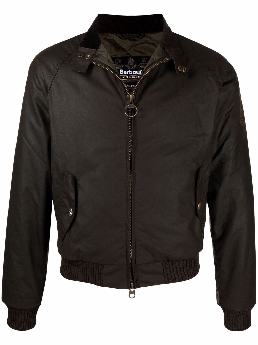 funnel neck zip-up wax jacket - 1