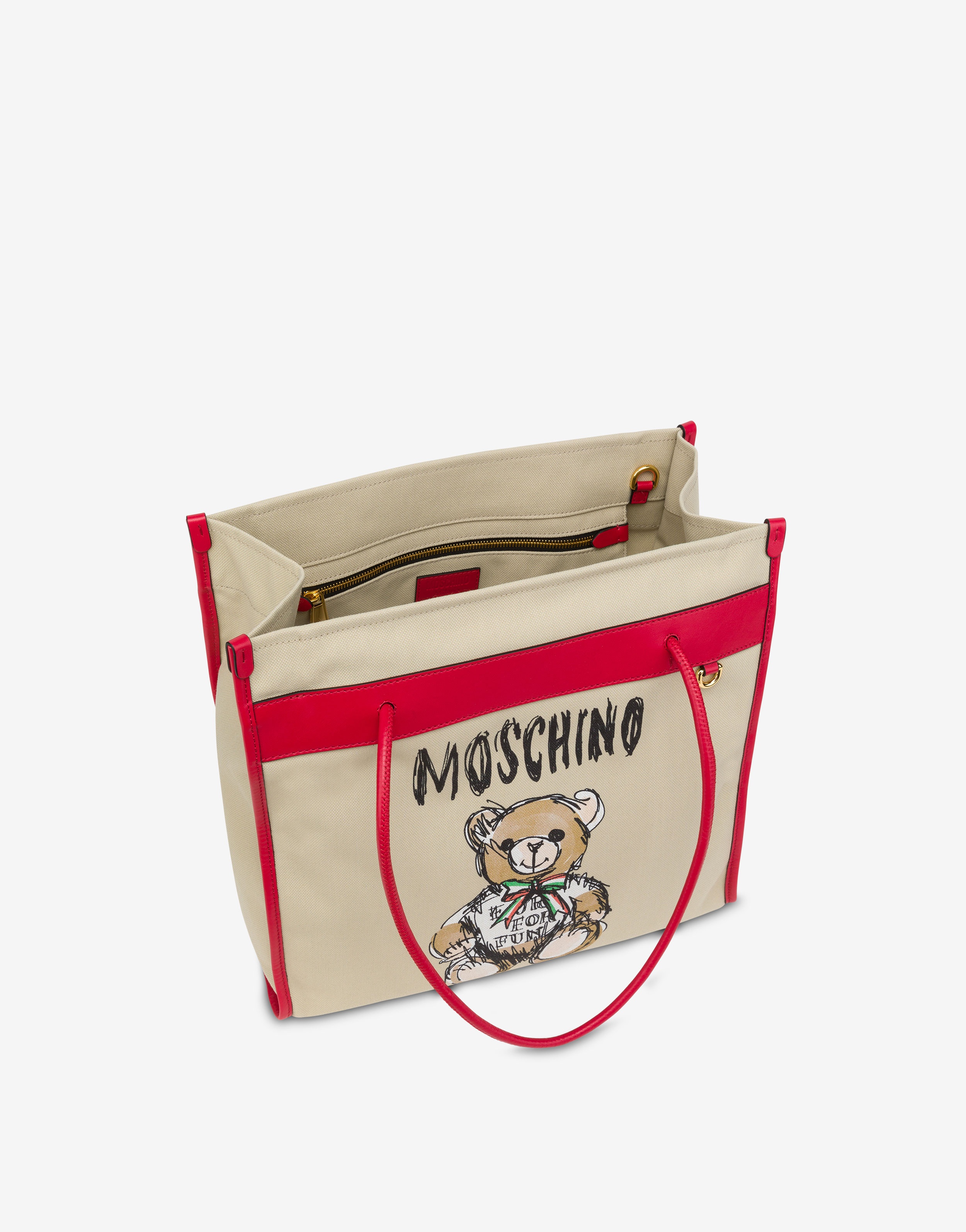 DRAWN TEDDY BEAR CANVAS SHOPPER - 3