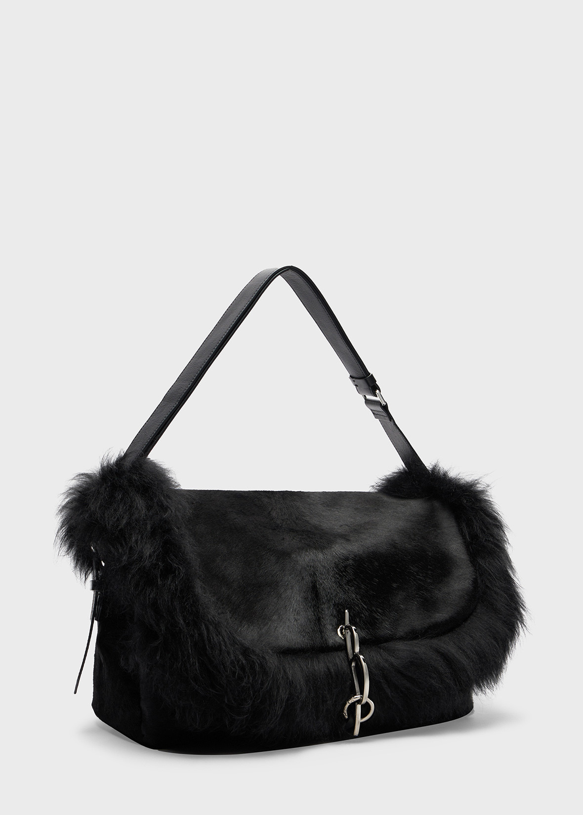 LARGE MESSENGER BAG IN HAIR ON HIDE LEATHER - 2