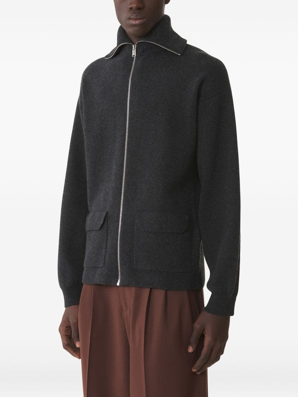 zip-fastening cardigan - 3