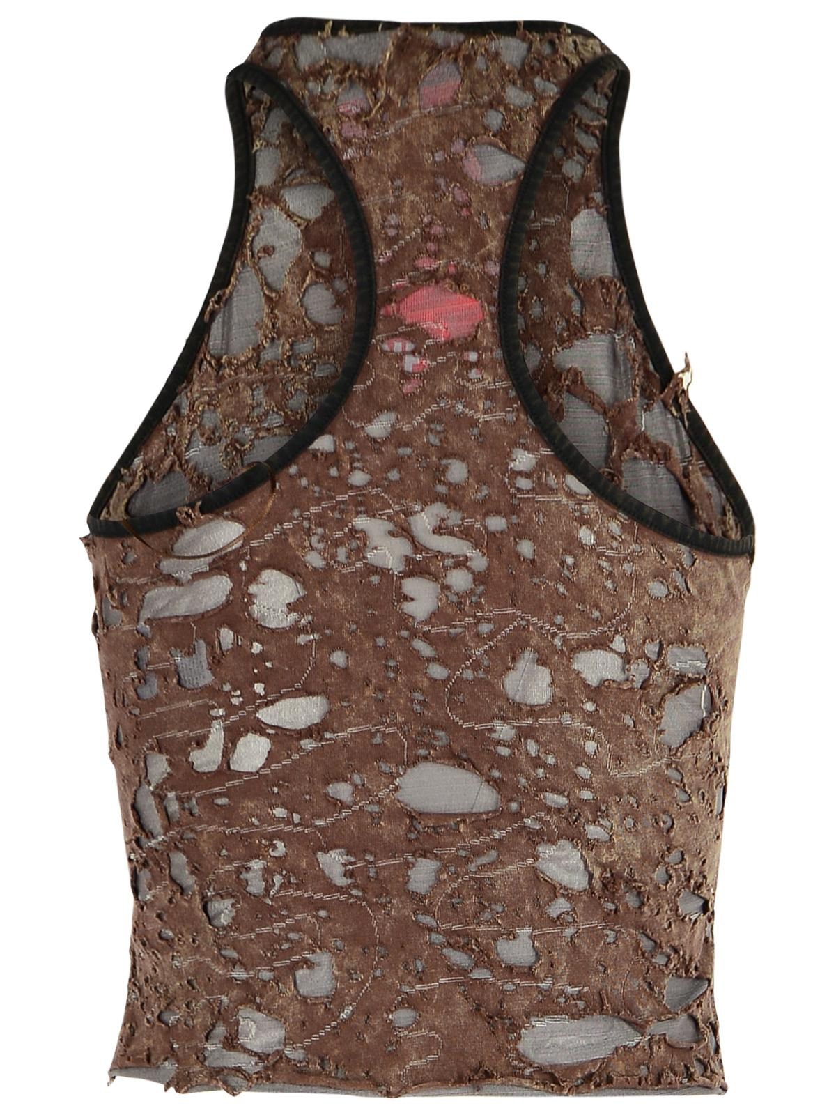Diesel Brown Cotton Blend Tank Top Women - 3