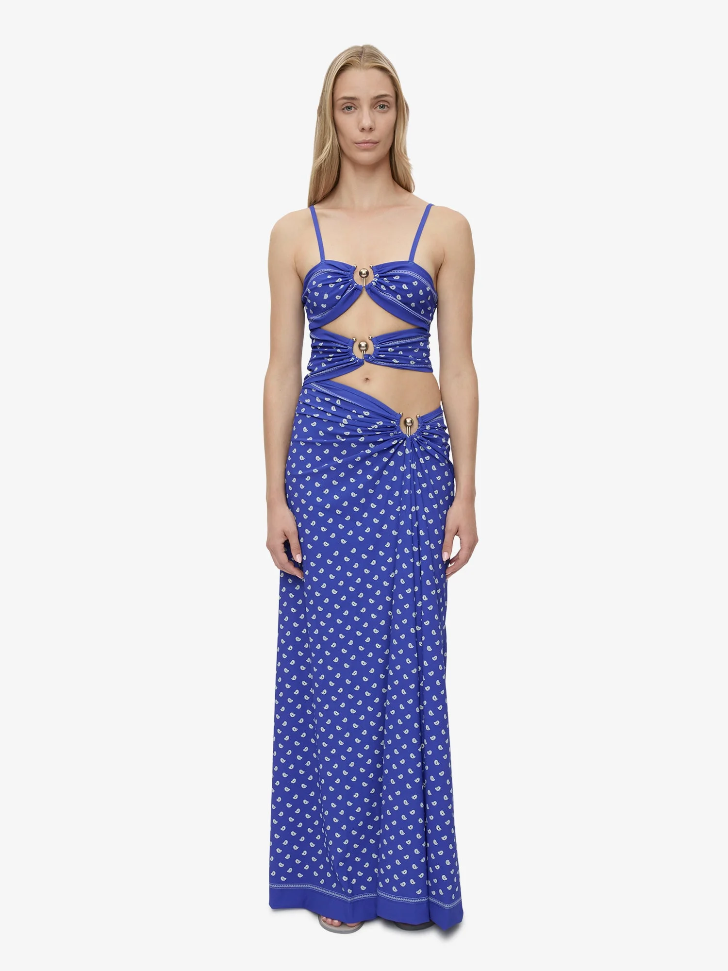Bandana Ruched Orbit Split Dress - 1