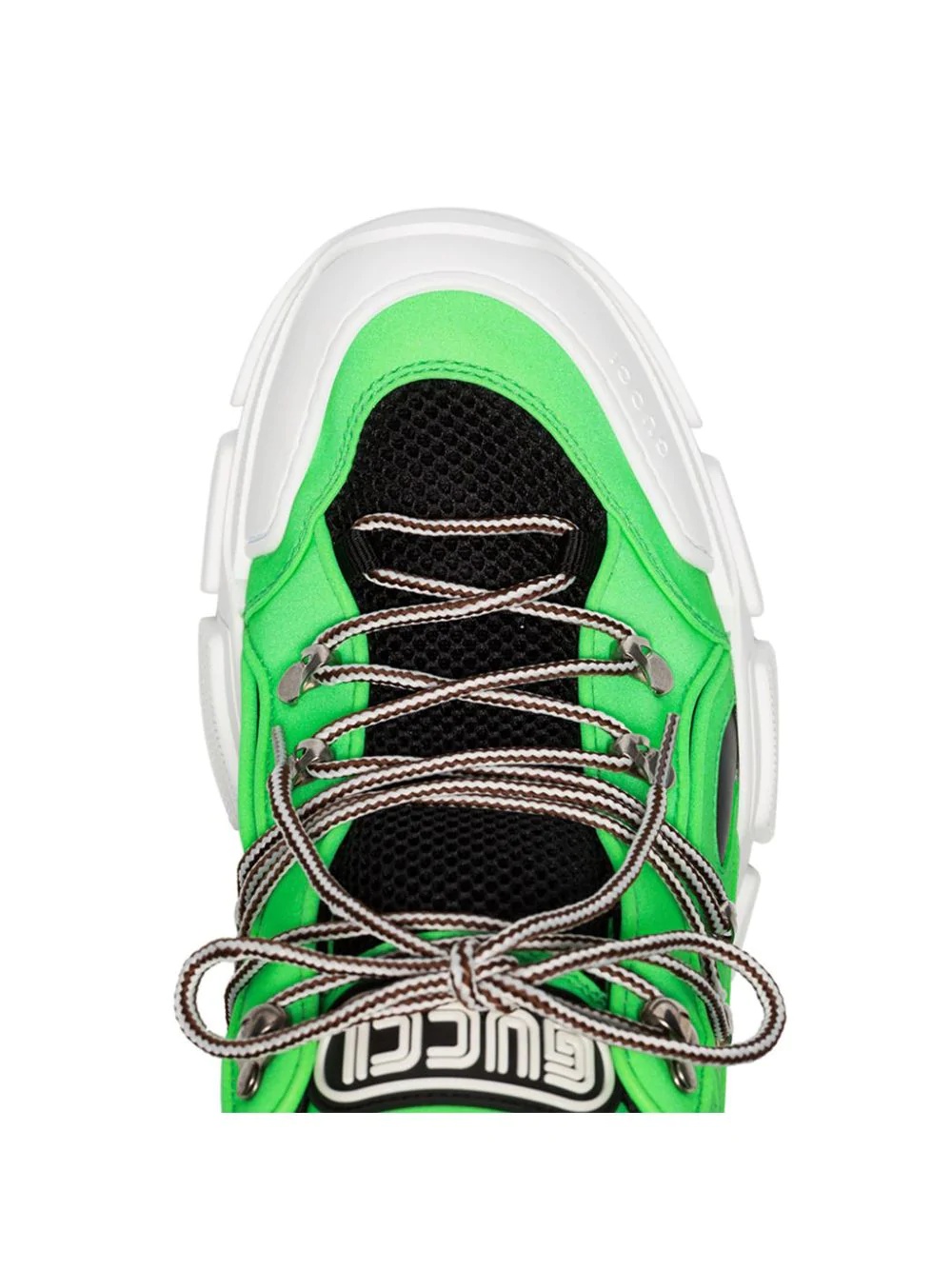 green and black Flashtrek leather and mesh sneakers - 3