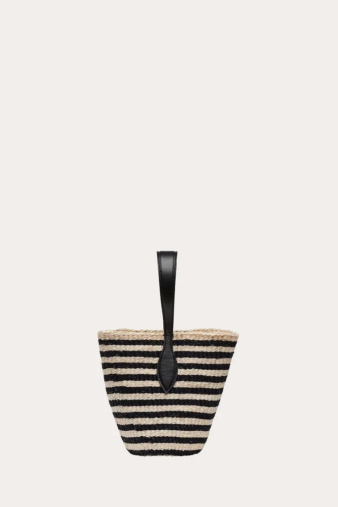 SINGLE HANDLE BASKET BLACK AND CREAM - 1