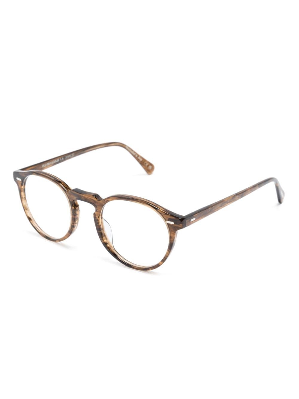 patterned round-frame glasses - 2