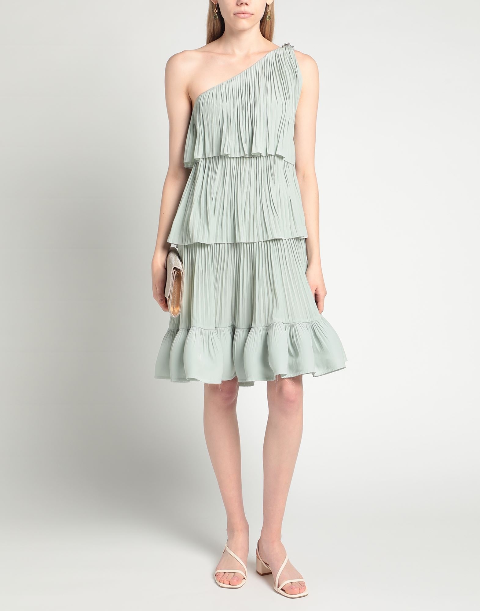 Sage green Women's One-shoulder Dress - 3