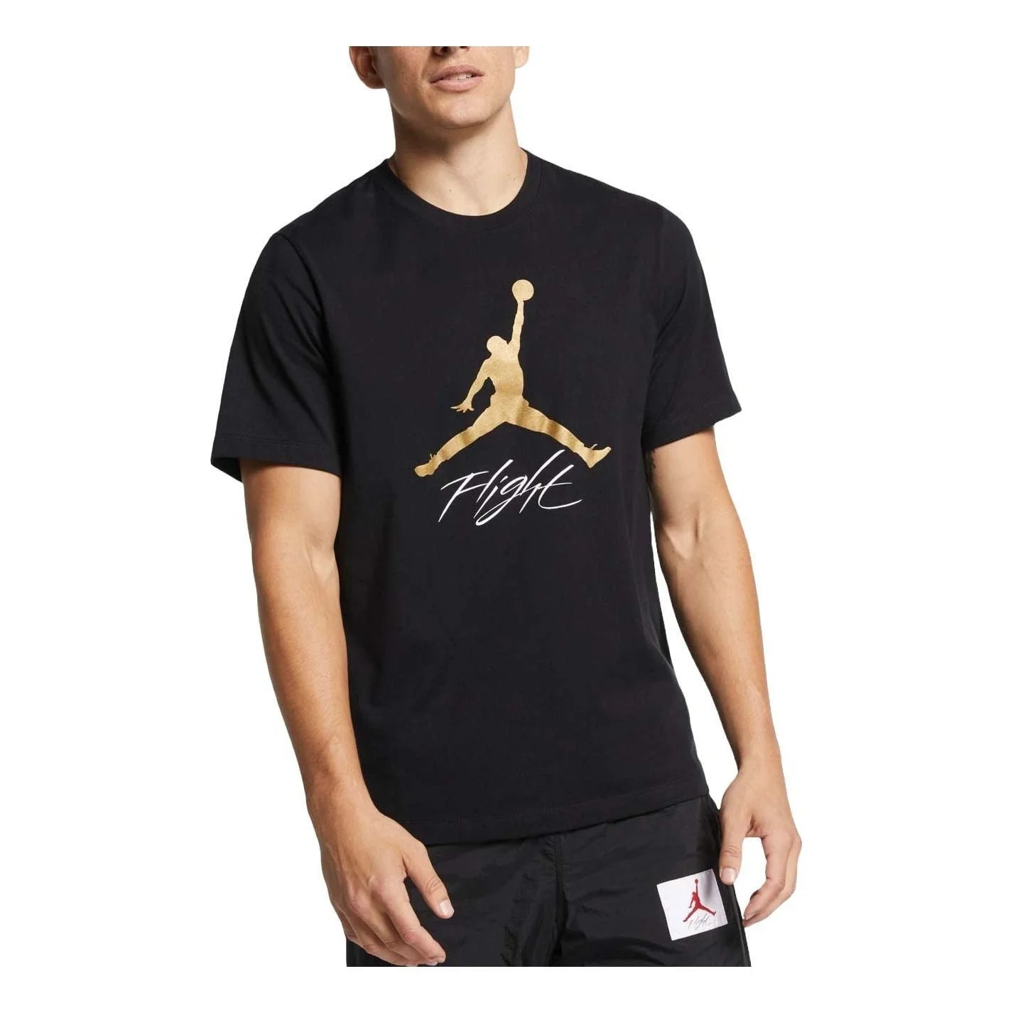 Air Jordan Jumpman Flight Graphic T-Shirt Asia Sizing 'Black Gold' AO0665-011 - 1