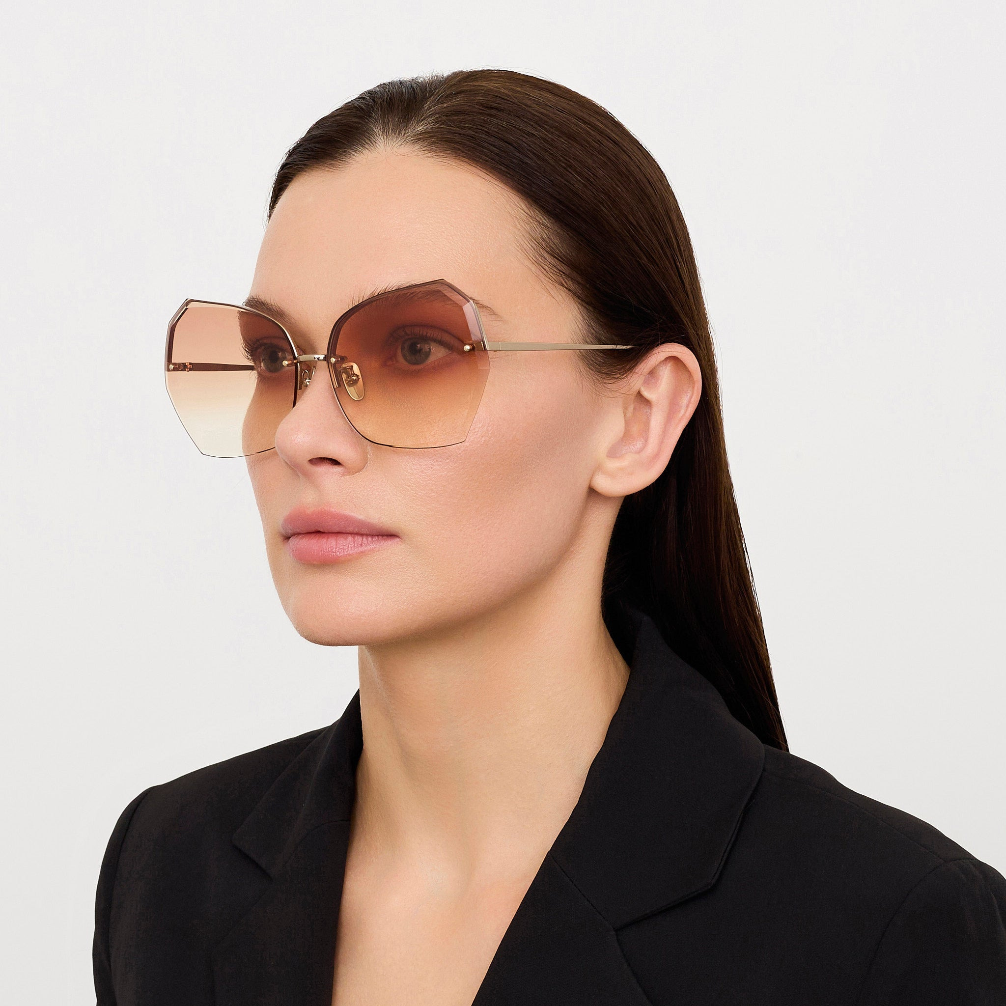 Lila Sunglasses in Camel and Gold - 6