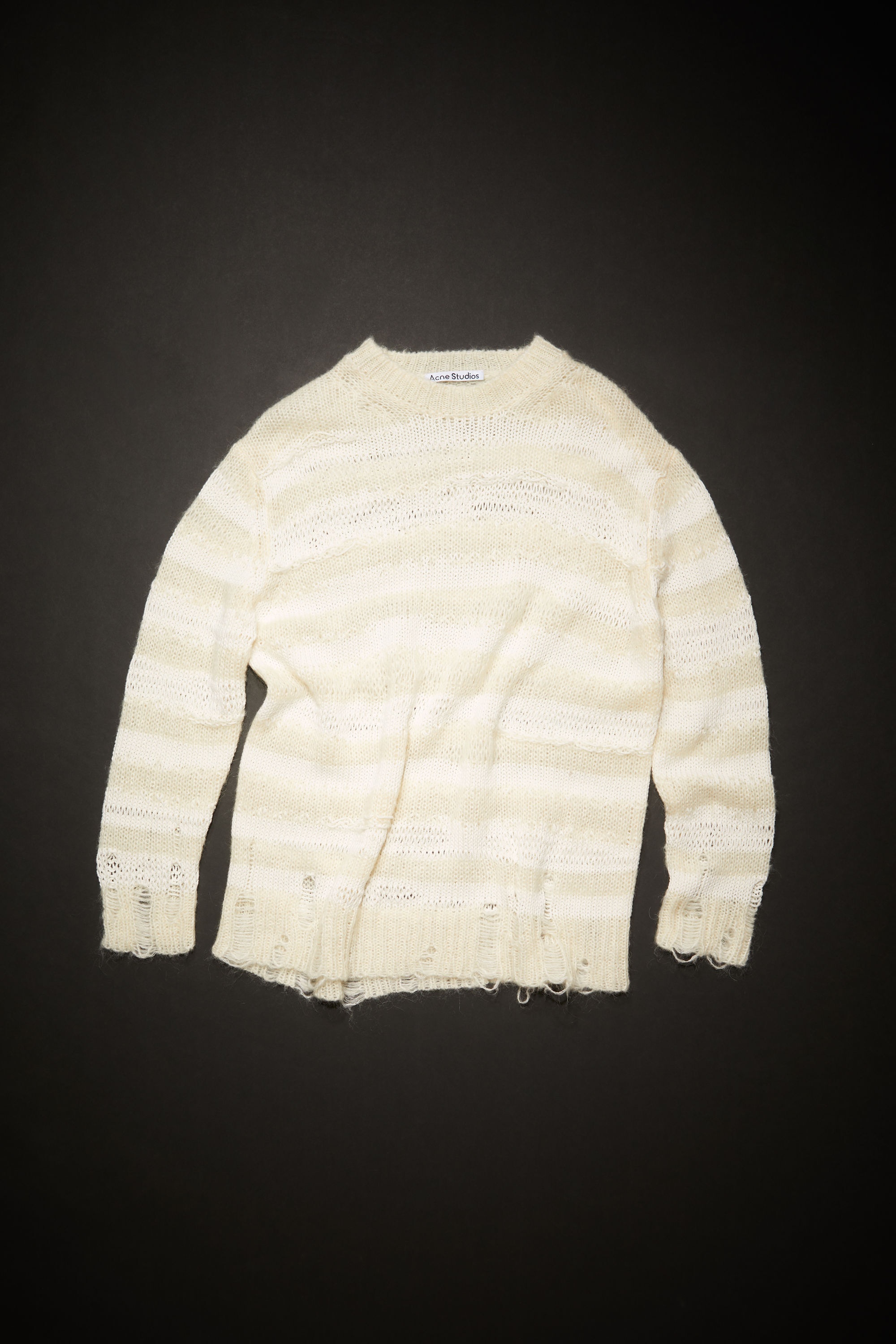 Distressed stripe jumper - Off white/white - 1