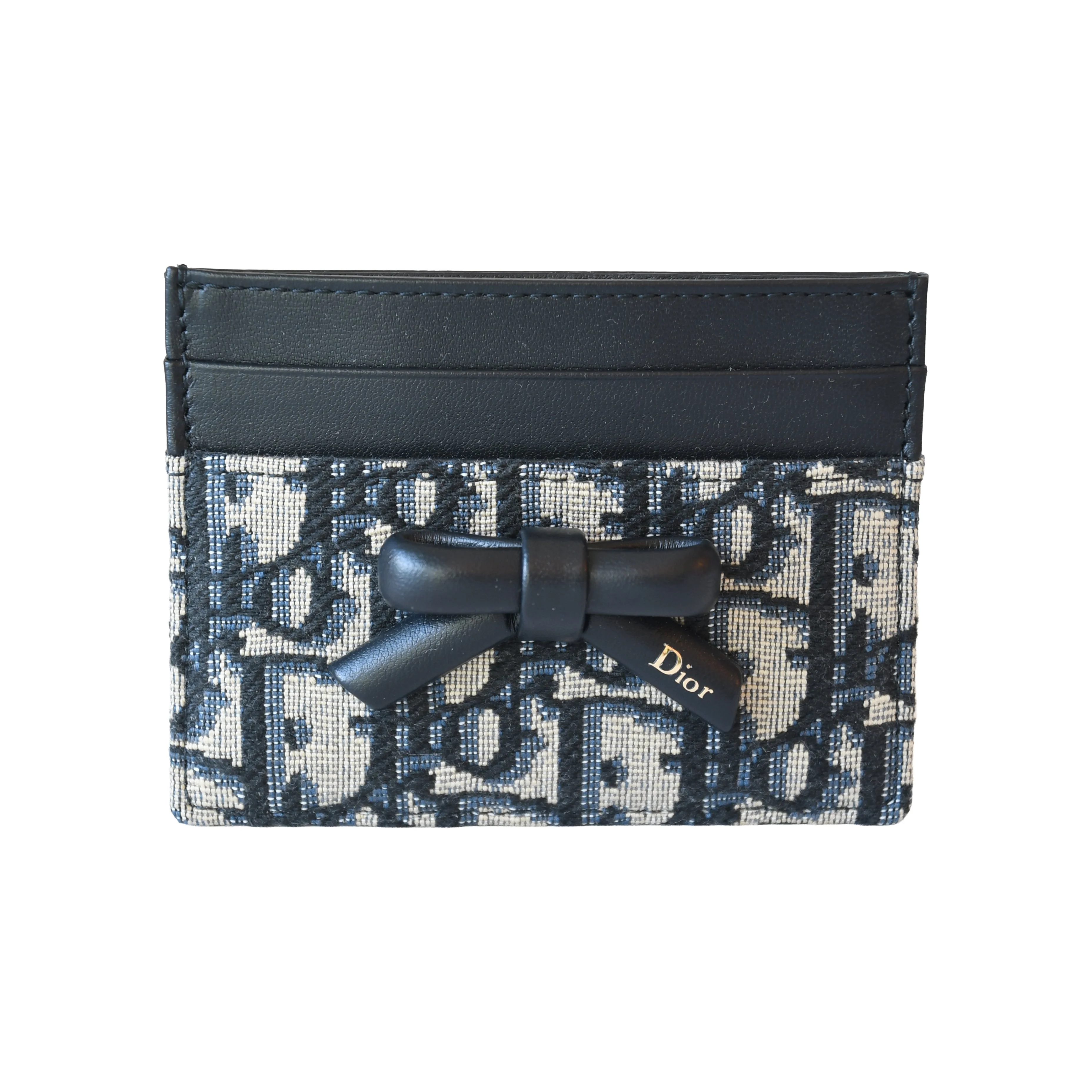 Dior Oblique Bow Freesia Card Holder Blue - 1