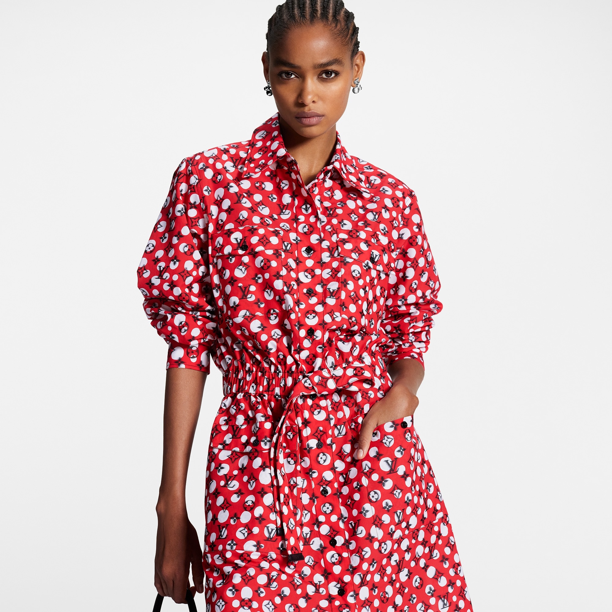 LV x YK Infinity Dots Monogram Shirt Dress - 6