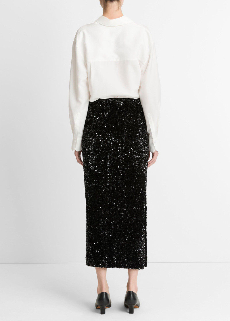 Vince Sequined Velvet Column Skirt outlook