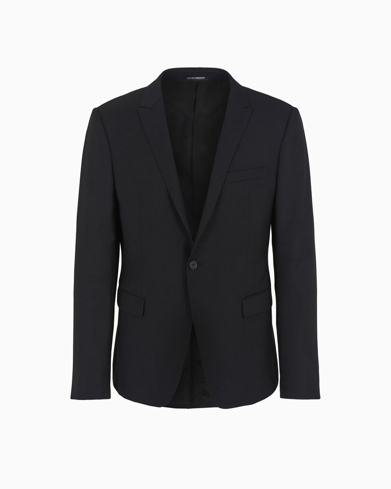 Single-breasted, virgin-wool jacket 1