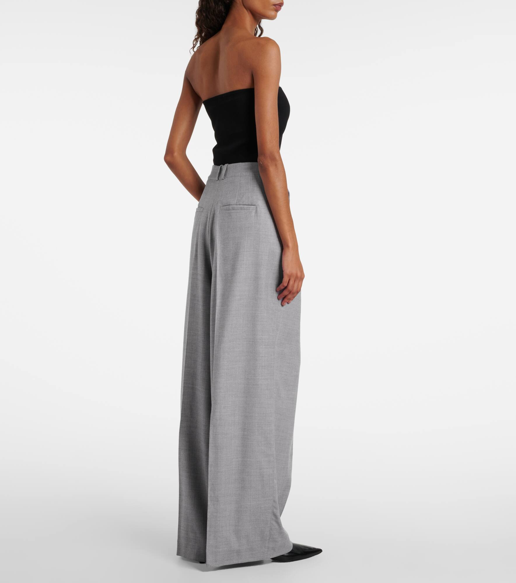 Wool-blend wide-leg pants - 3