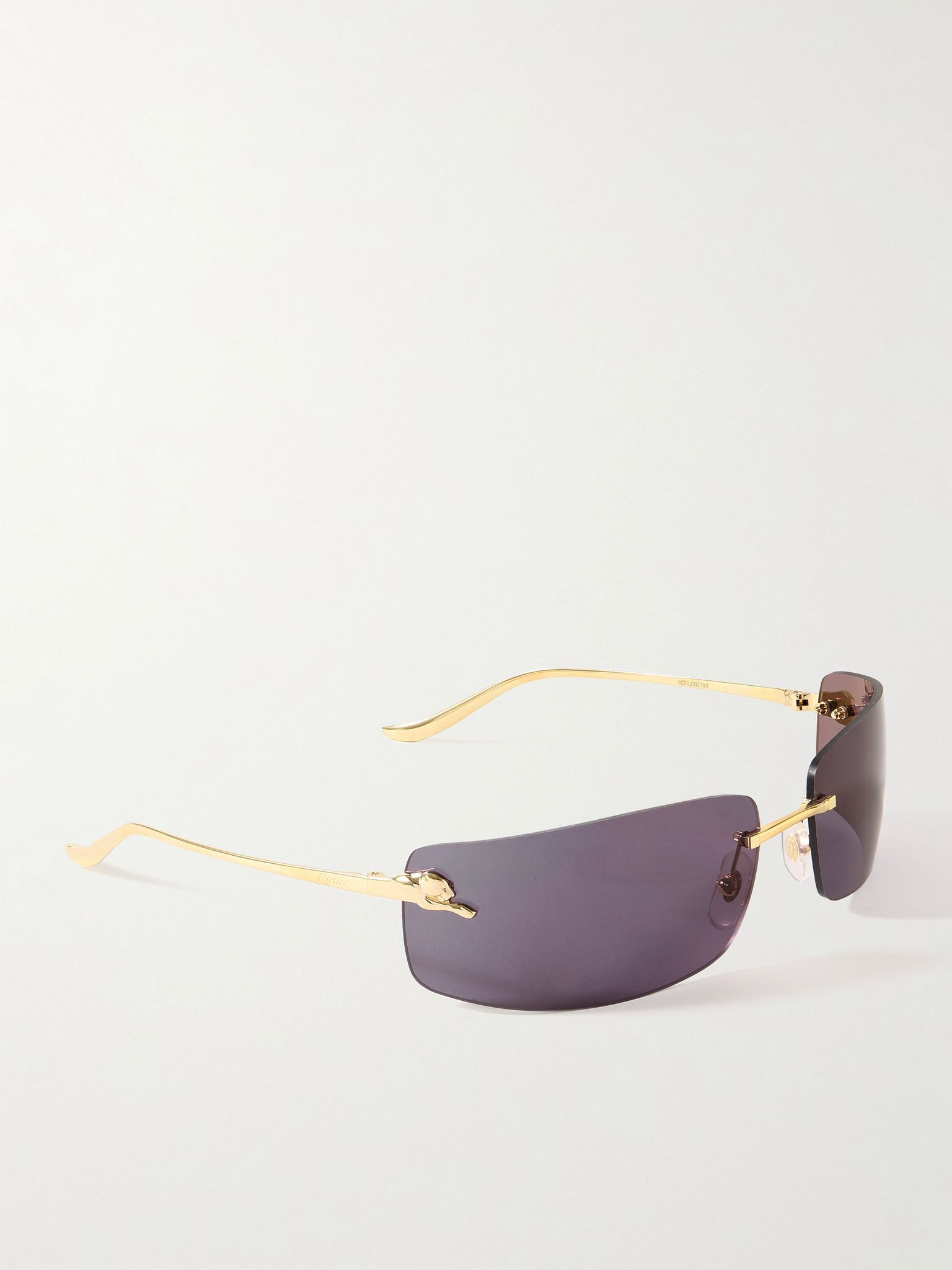 Panthère de Cartier rectangle-frame rimless gold-tone sunglasses Gold - 3