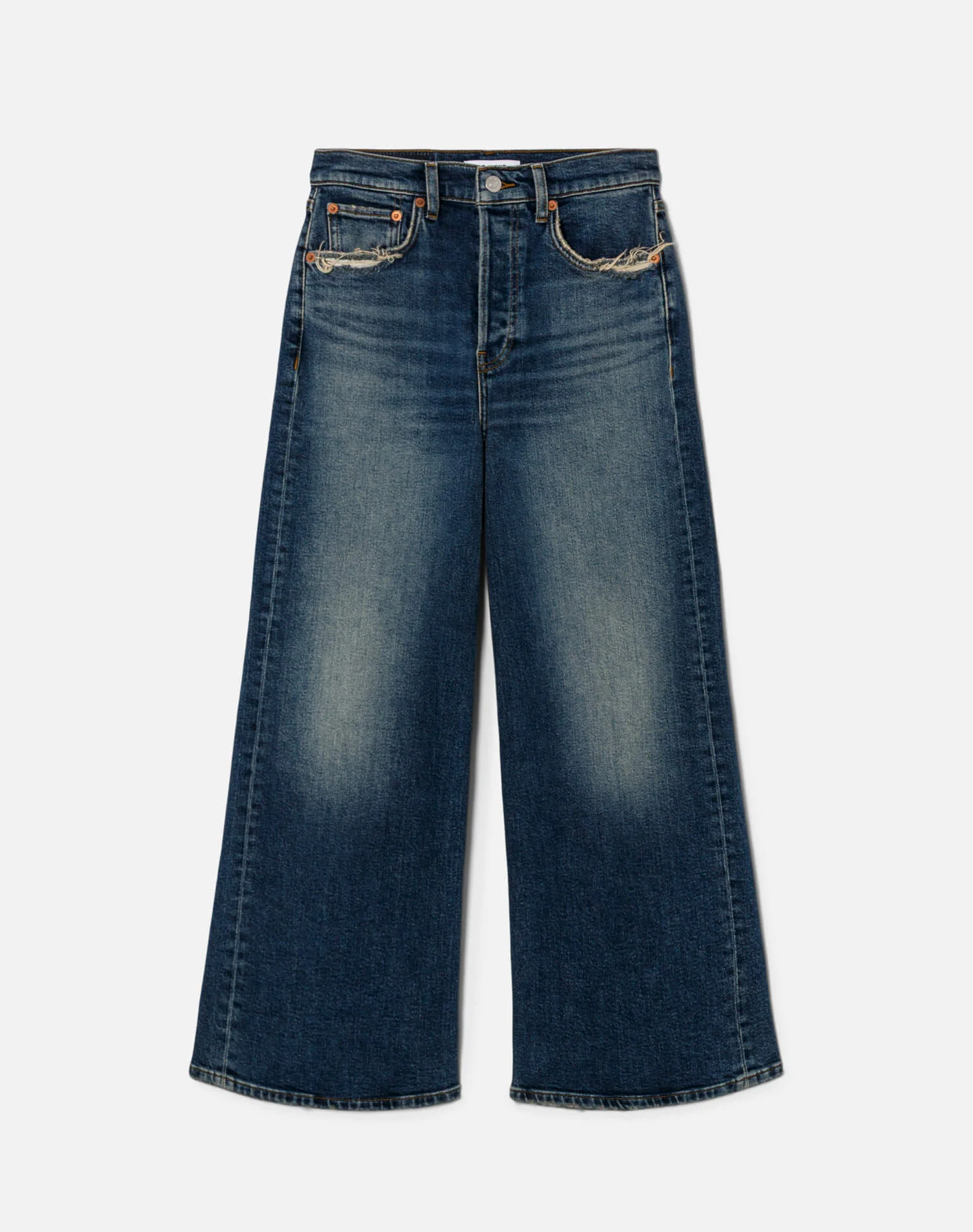Comfort Stretch High Rise Wide Leg Crop - Sonoma Indigo - 1