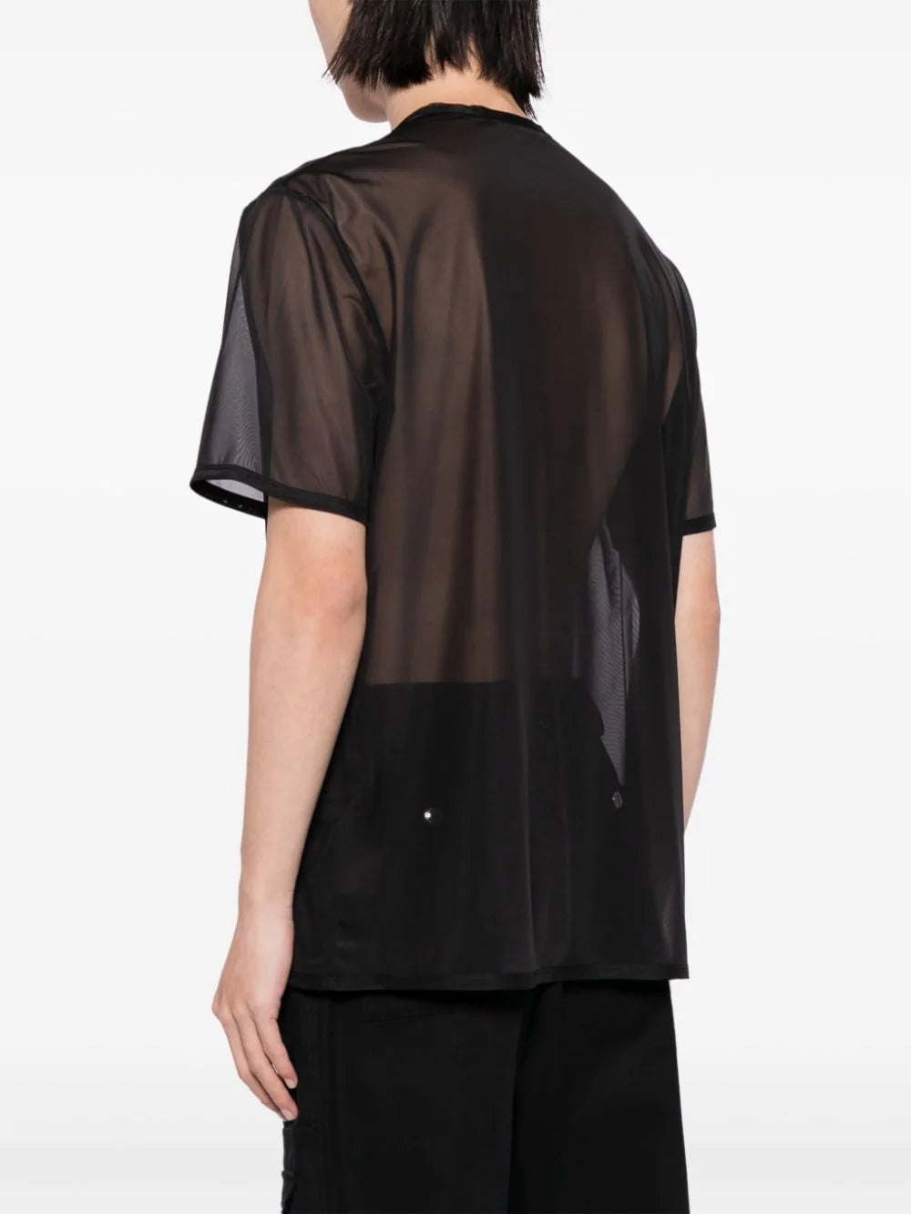 LOGO-PRINT SHEER T-SHIRT - 3