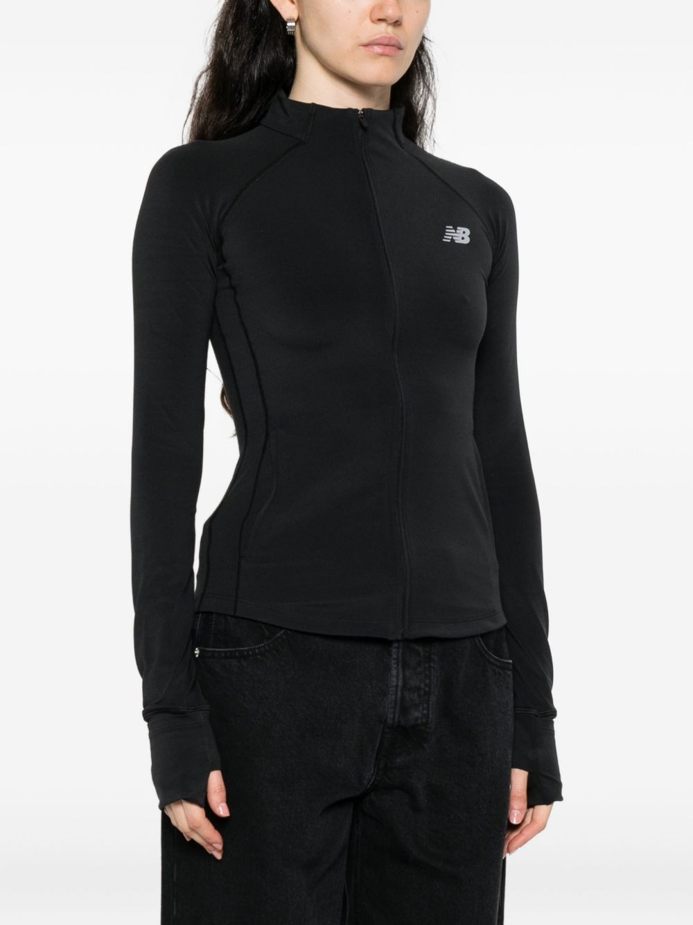 zip-front logo sweatshirt - 3