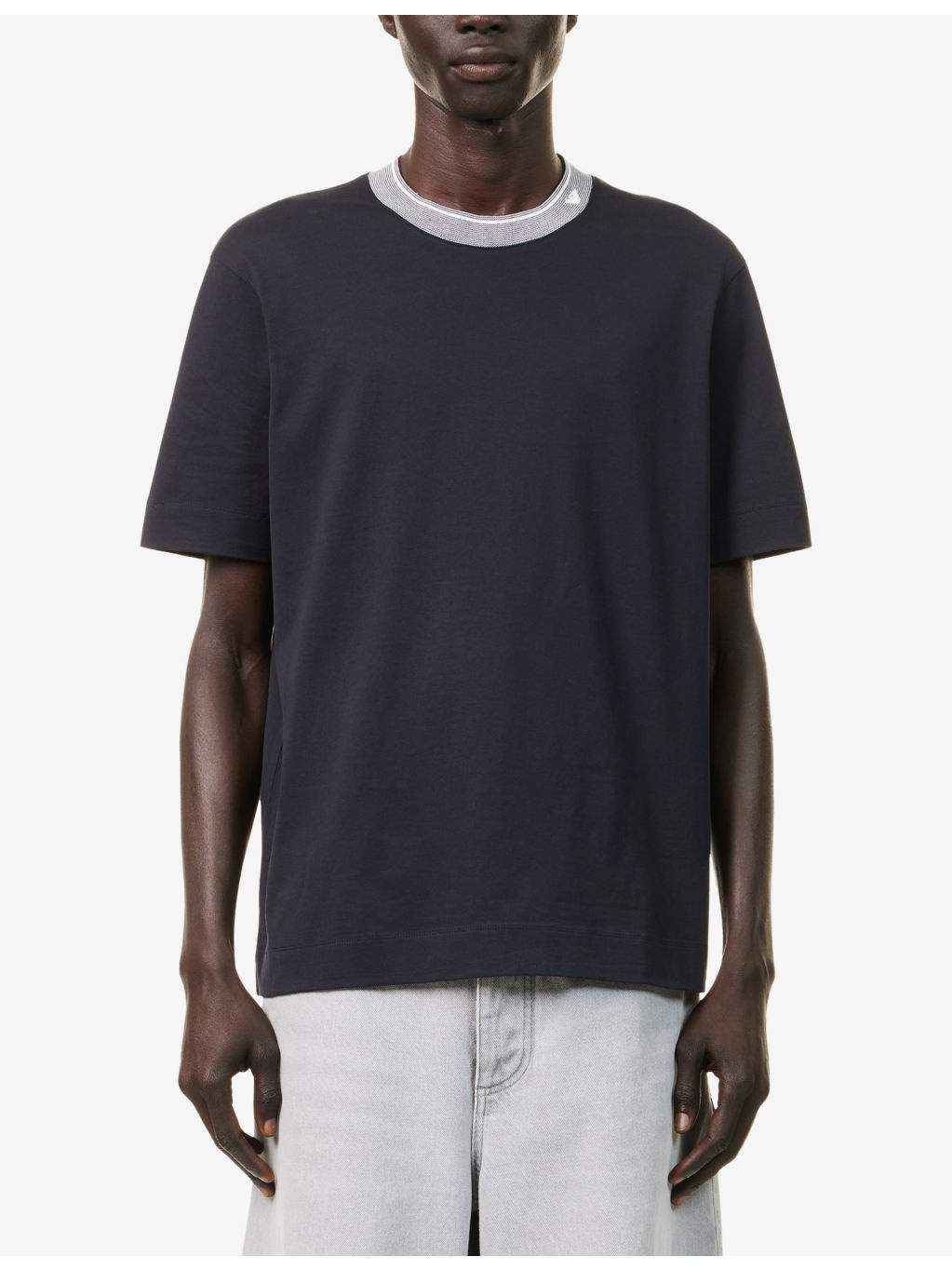 Striped-Crewneck Cotton-Jersey T-Shirt - 3