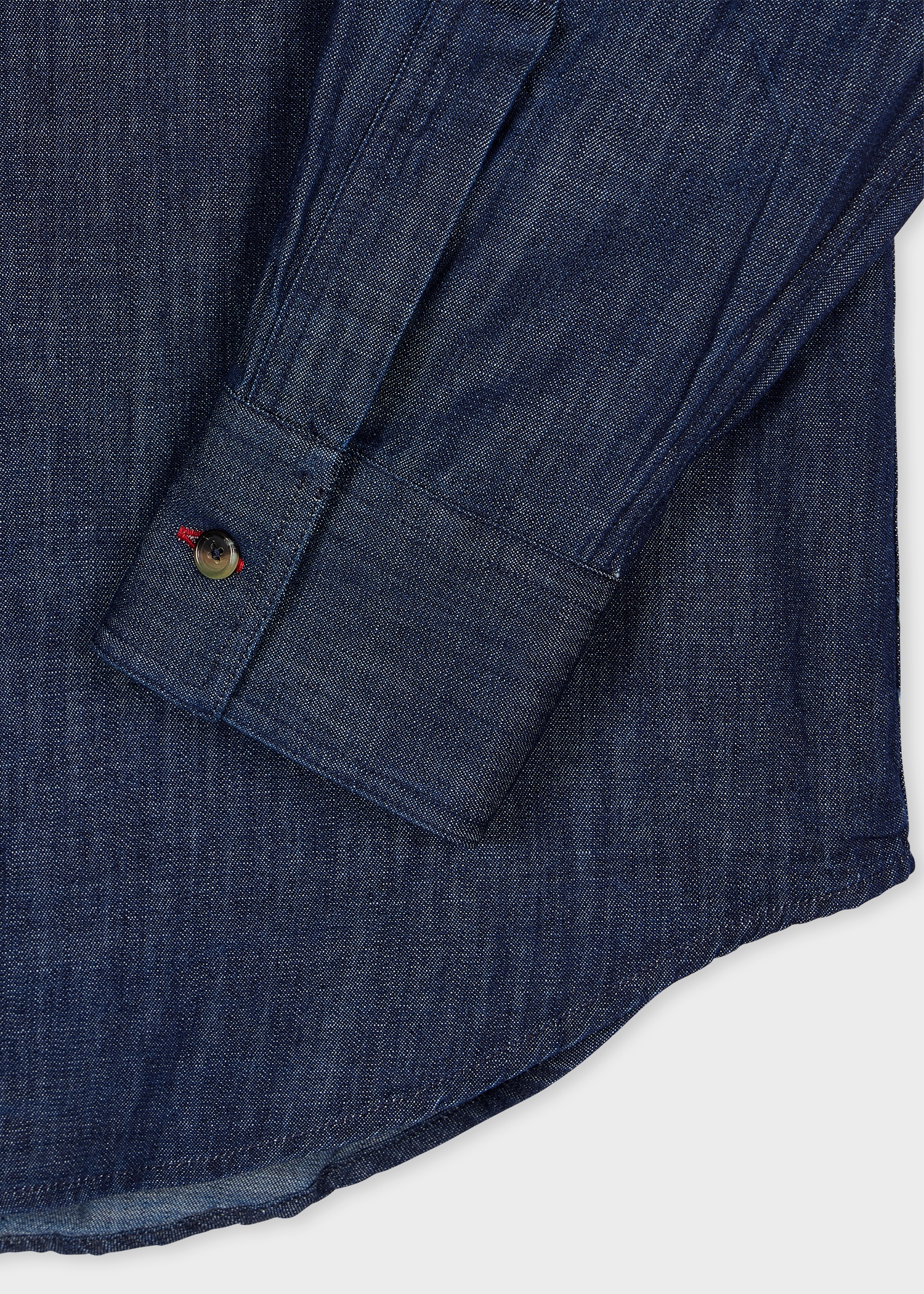 Indigo Embroidered Chambray Shirt - 4