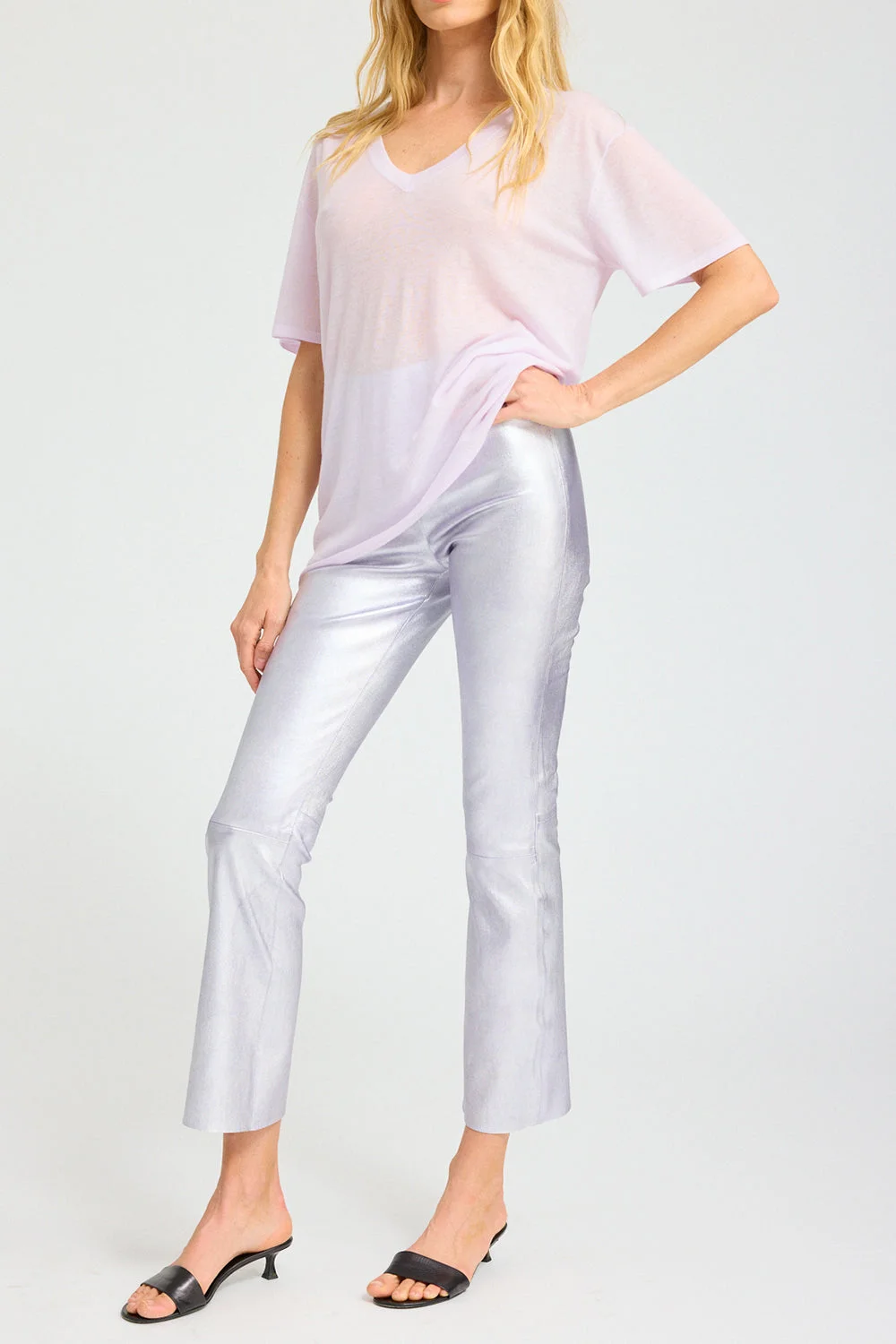Ankle Flare Leather Pant - 1