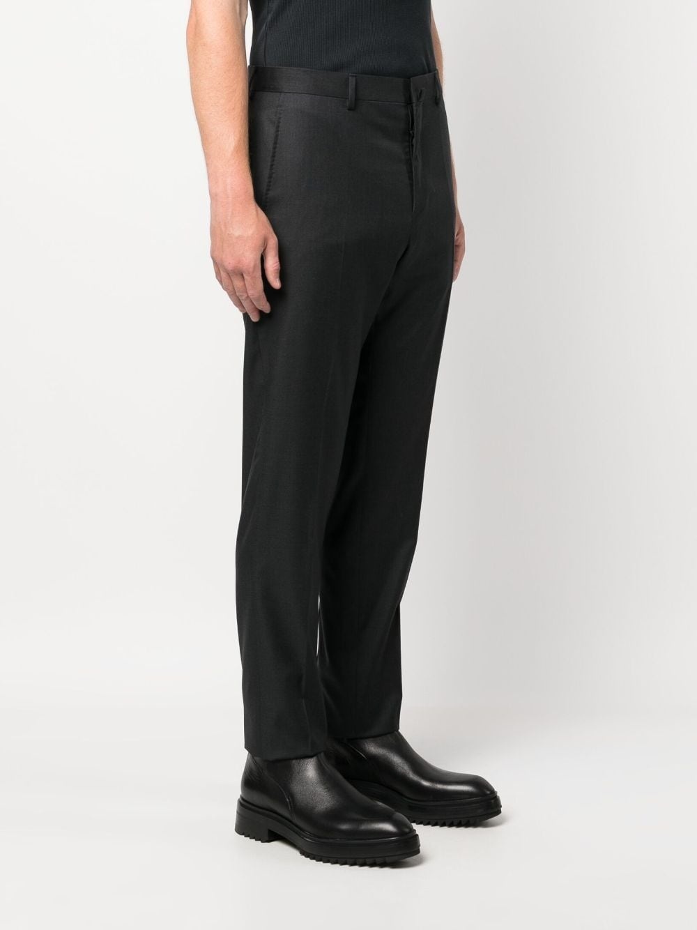 virgin wool slim-cut trousers - 3