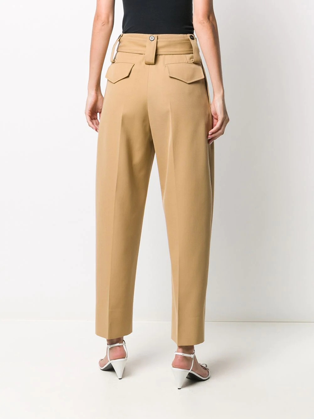 high-waist belted trousers - 4