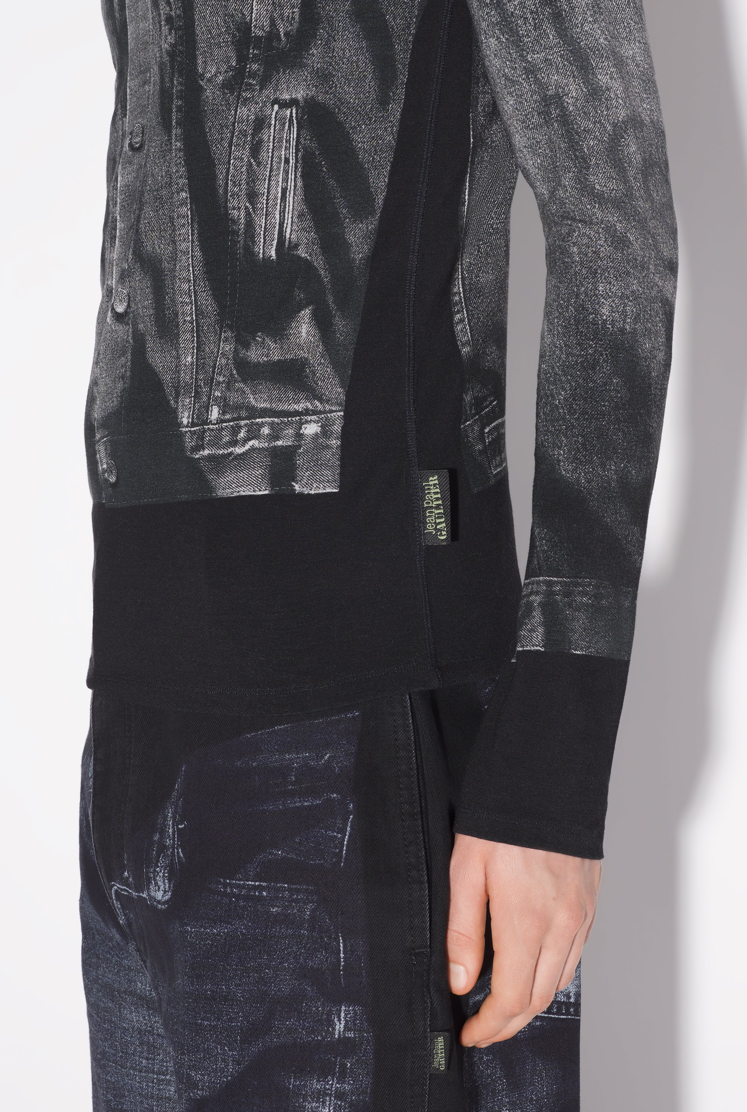 THE BLACK DENIM TROMPE L’OEIL TOP - 6