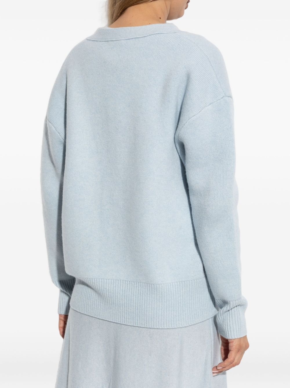 ribbed button cardigan - 4
