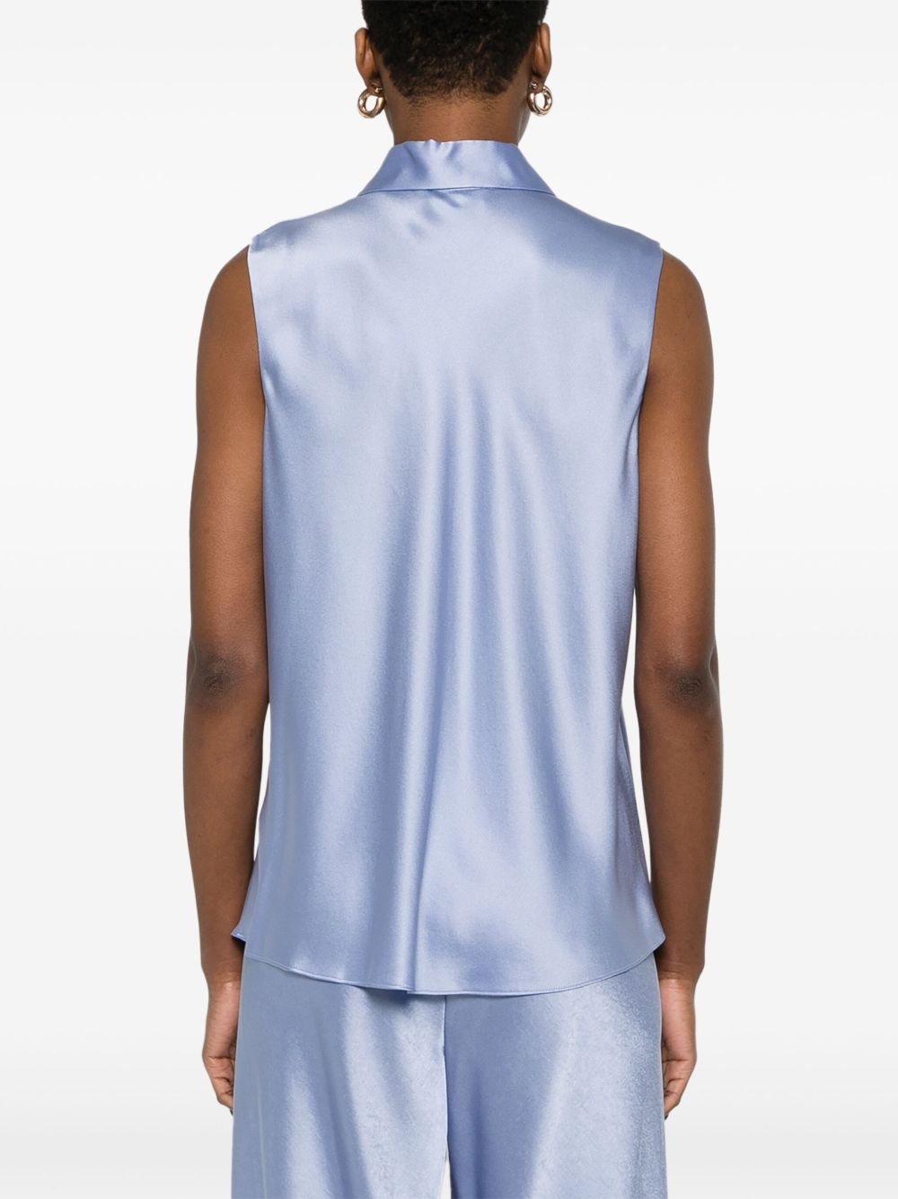 sleeveless silk shirt - 4