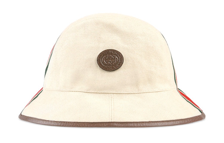 Gucci Canvas Fedora Hat With Web Stripe 'Light Beige' 661943-4HAG3-2865 - 3