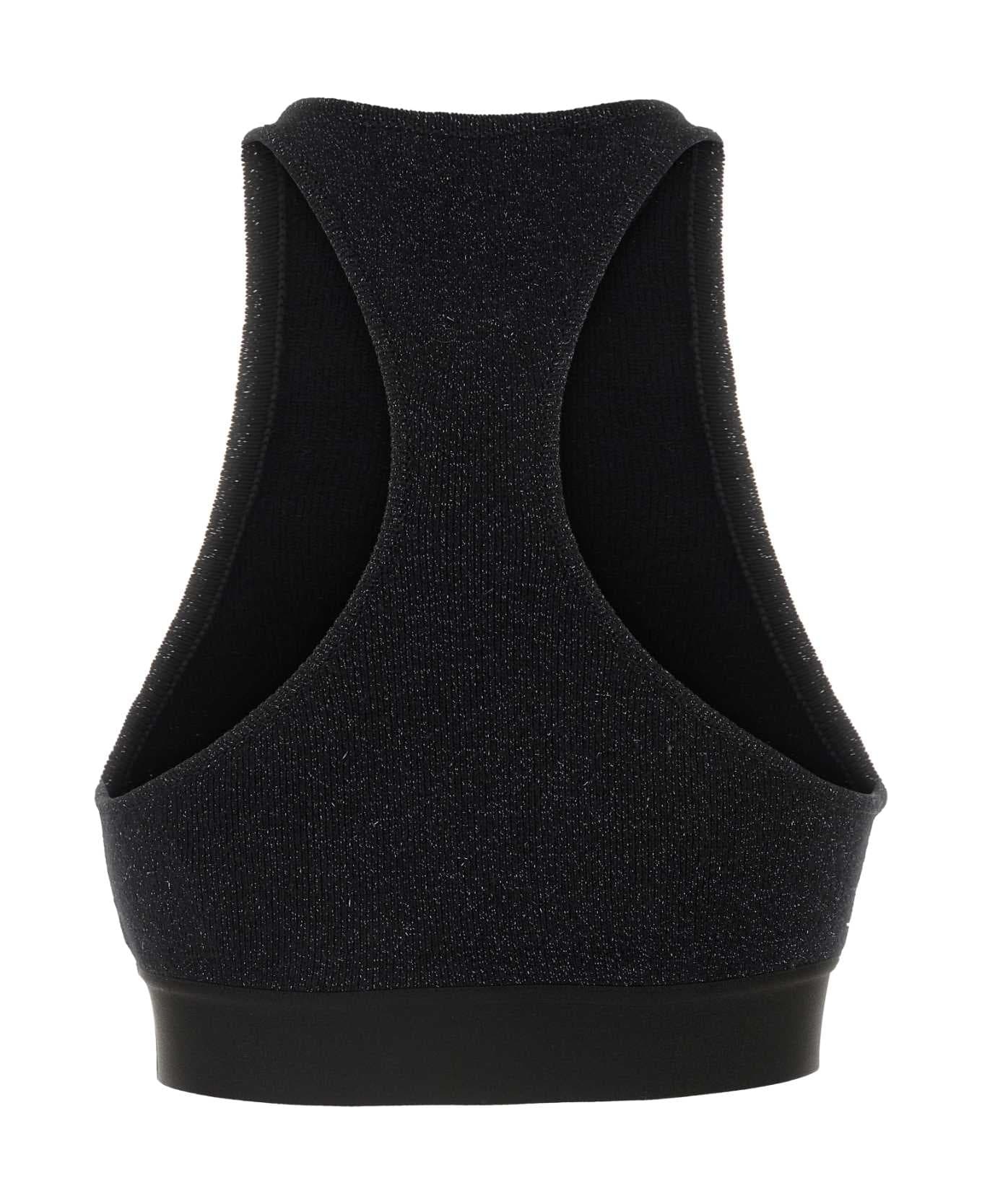 Black Viscose Blend Crop-top - 2