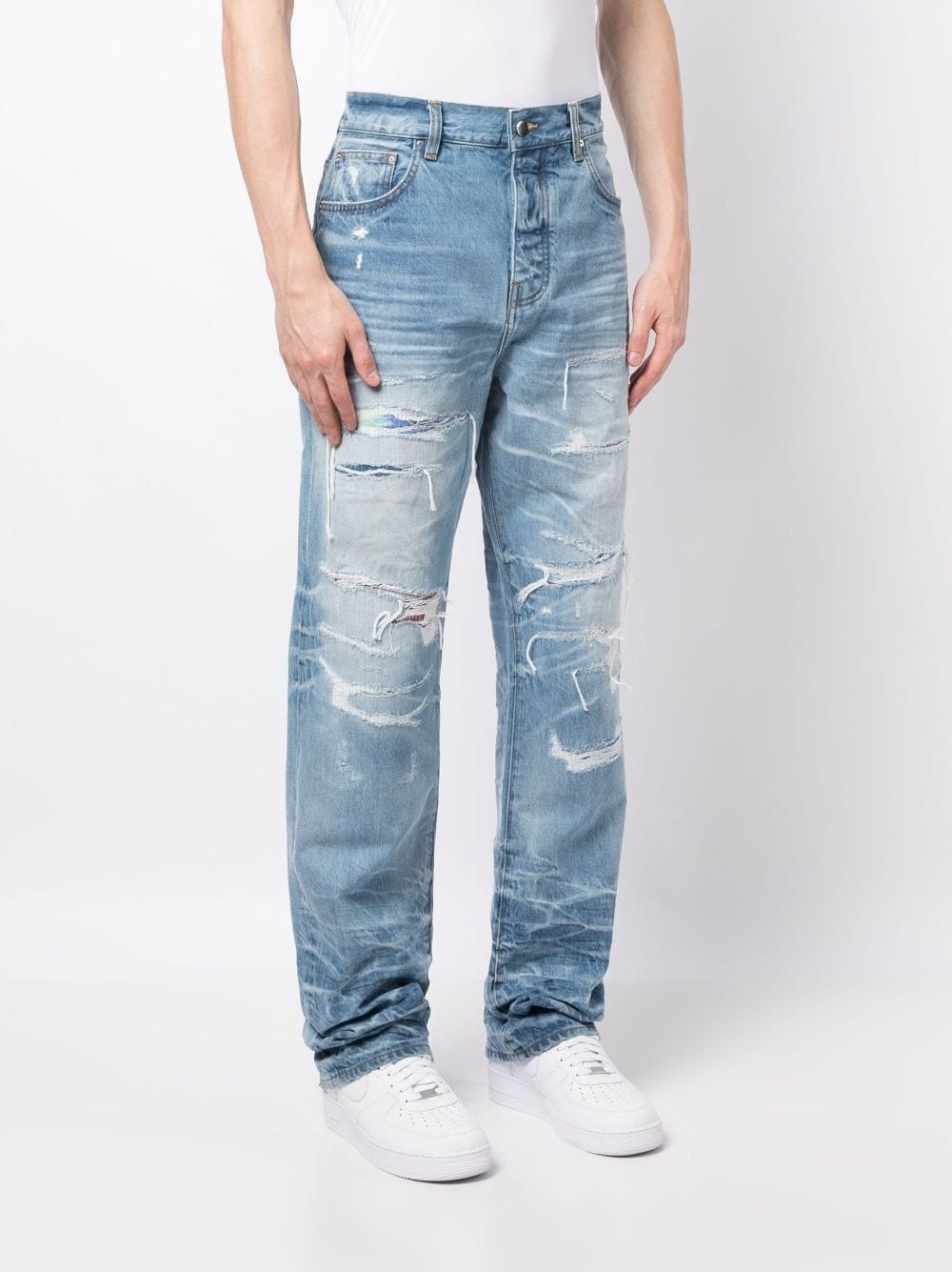 distressed lose-fit jeans - 3