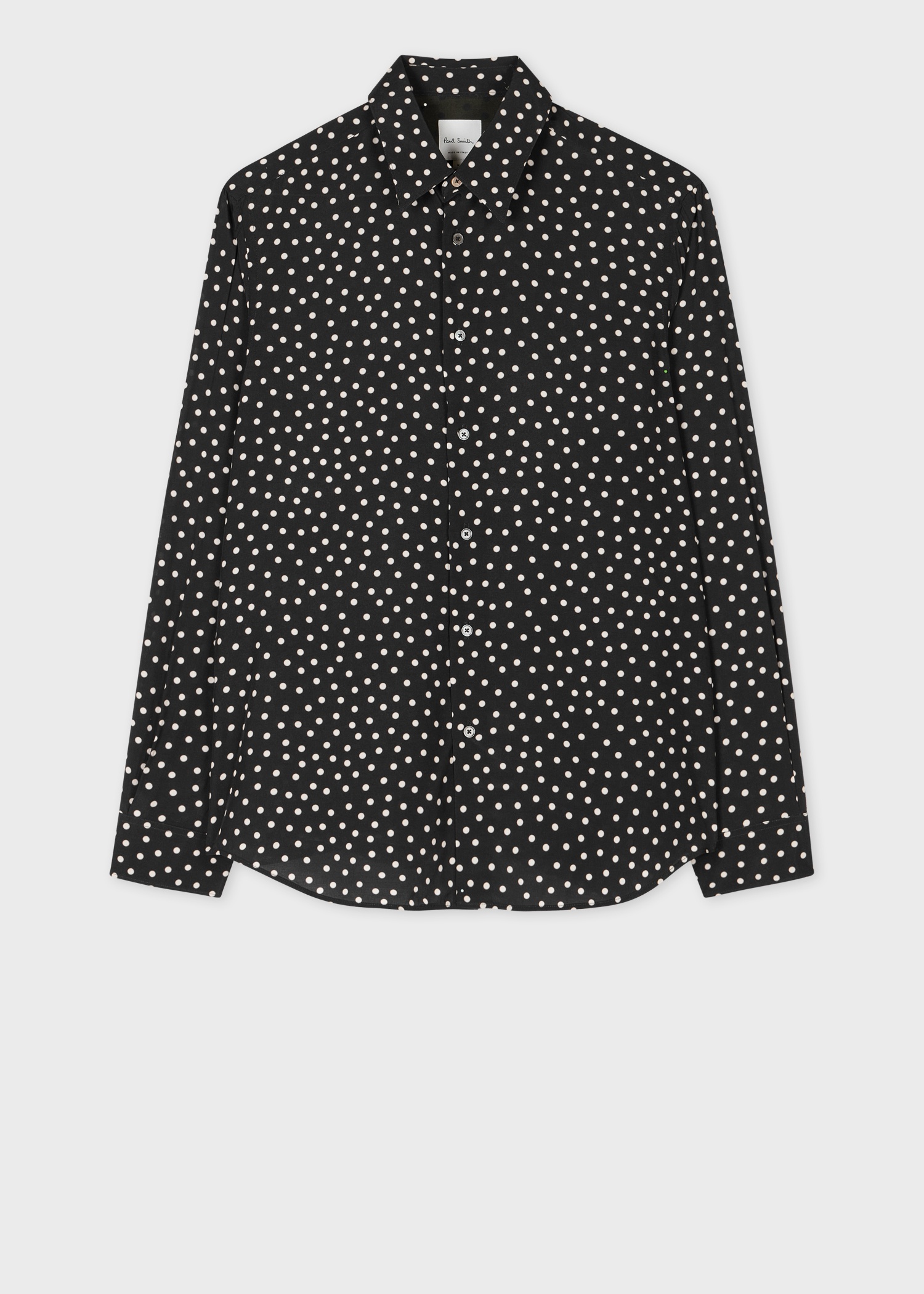 Black Viscose 'Blur Polka' Print Shirt - 1