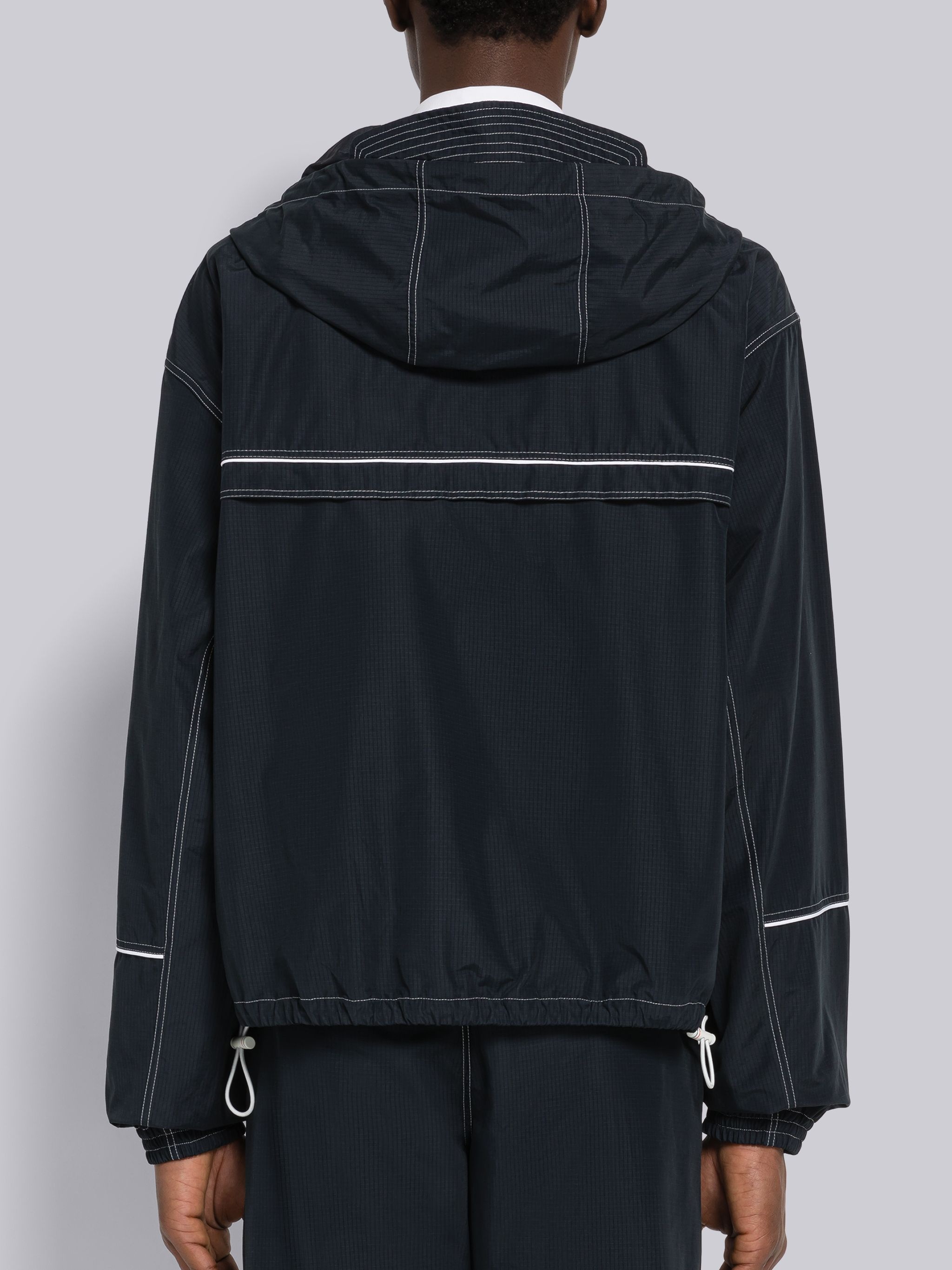 Ripstop Topstitch Oversized Track Jacket - 3