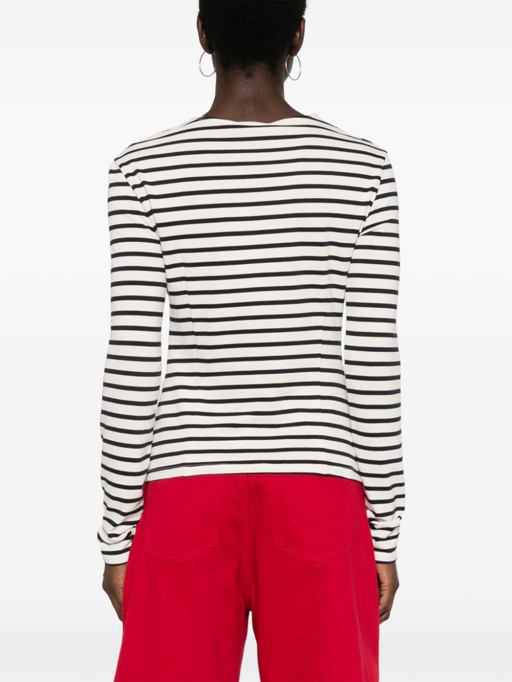 striped cut-out T-shirt - 4