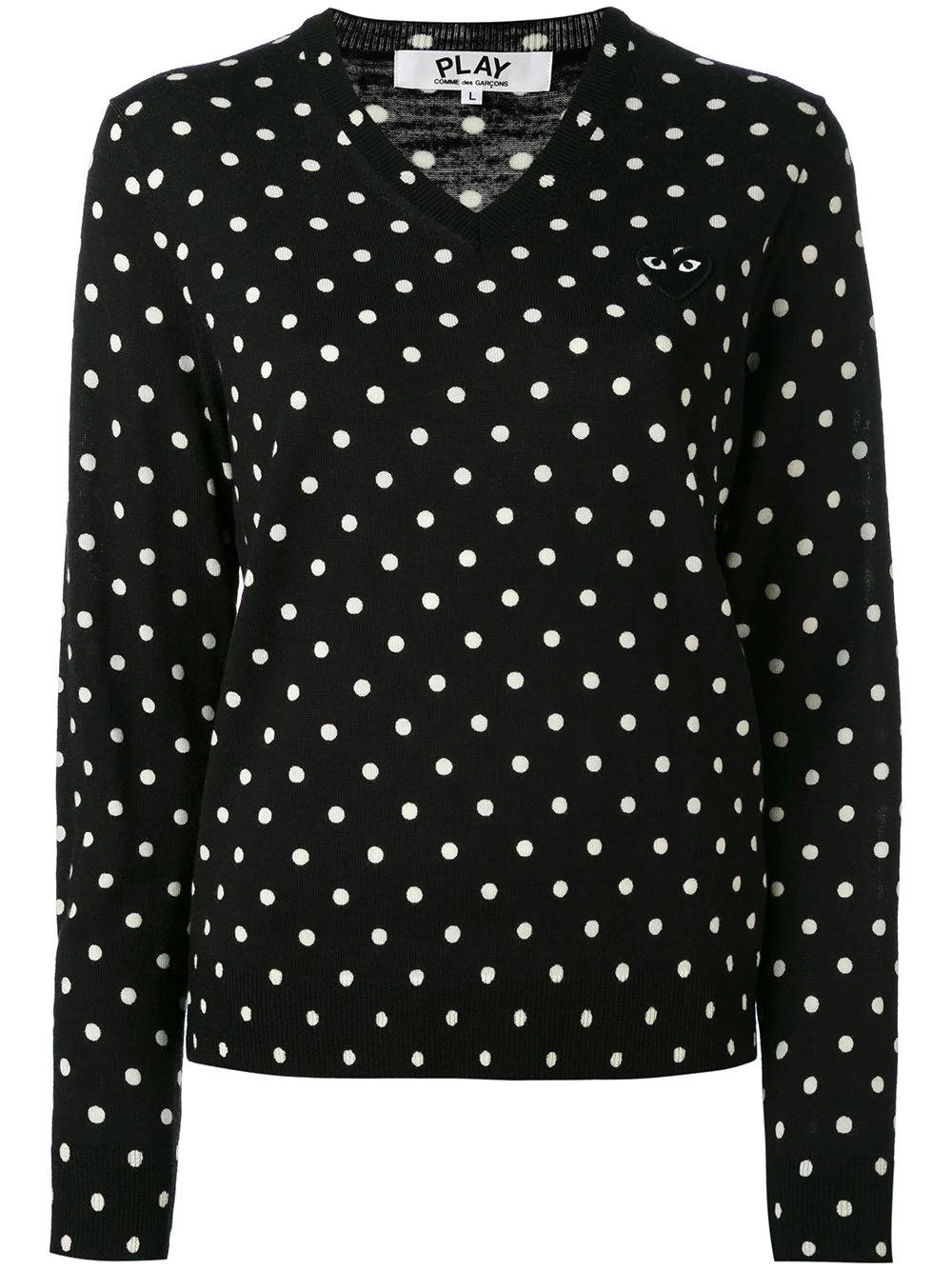 polka dot knitted sweater - 1