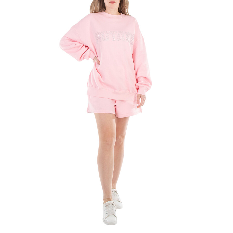 Rotate Ladies Almond Blossom Crystal Embellished Sweatshirt - 2