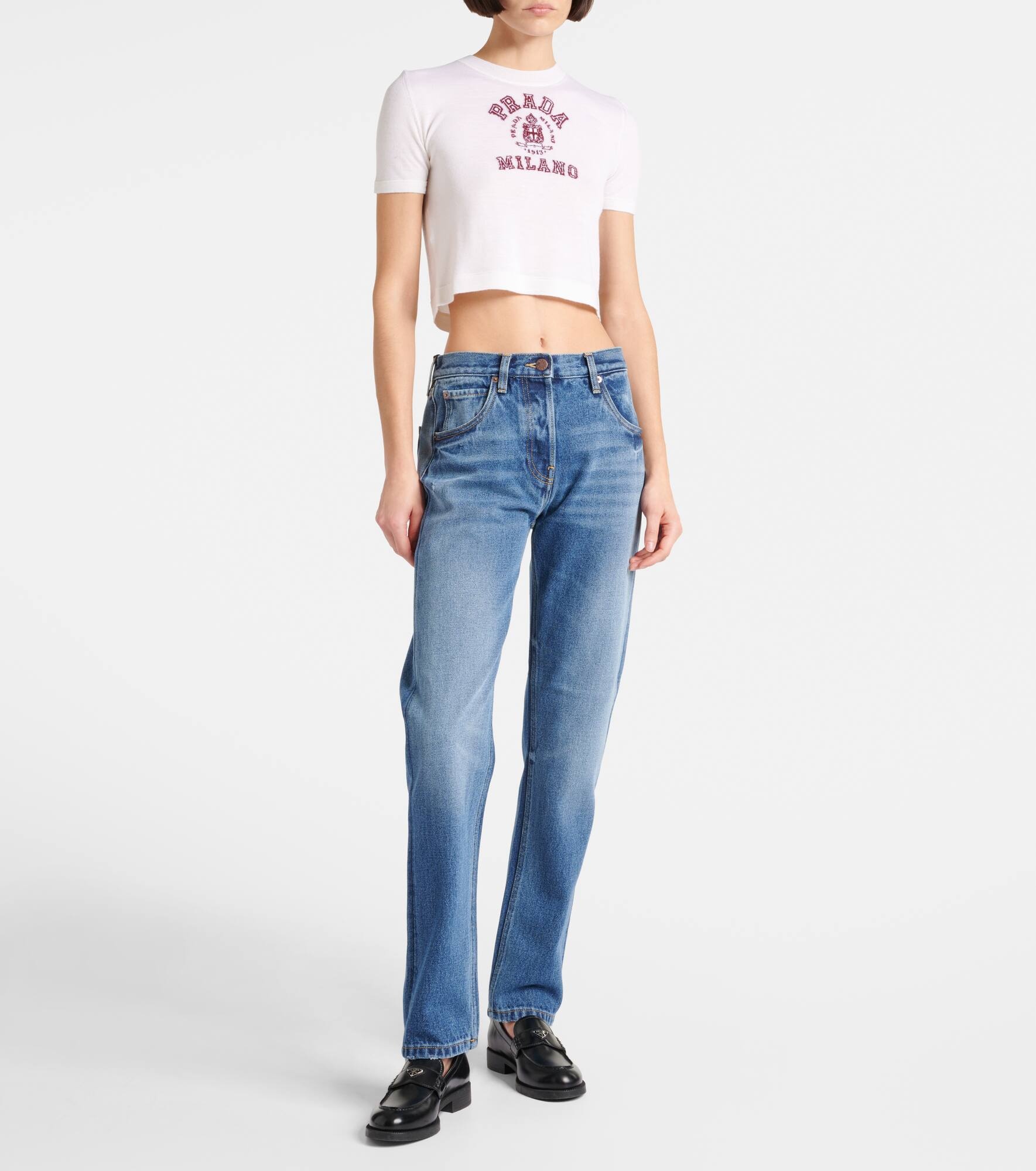 Mid-rise straight jeans - 7