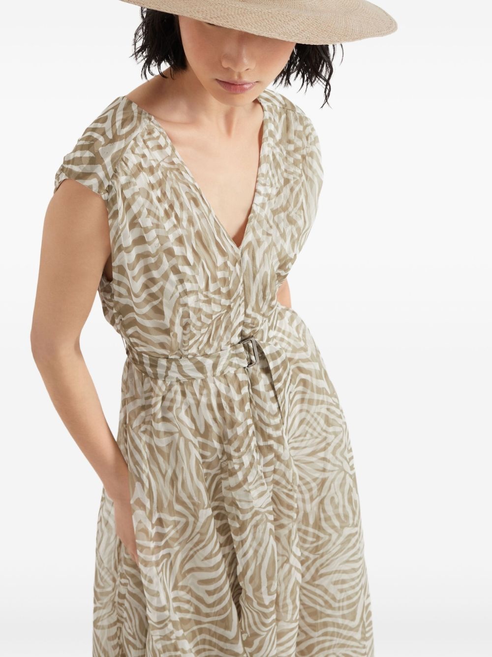 printed silk dress - 6