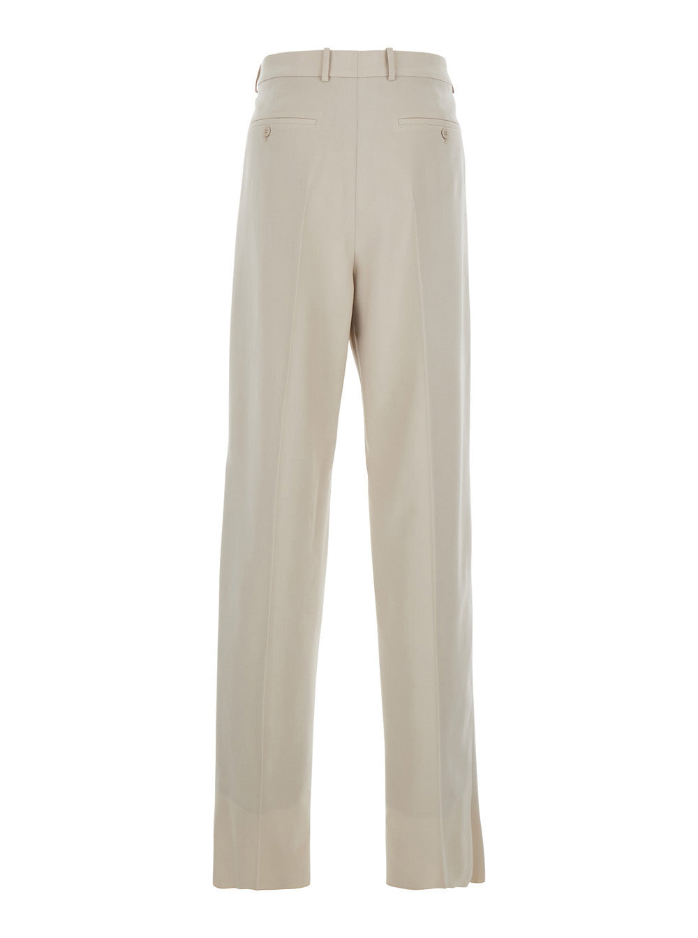 Saint Laurent Men Beige Pants With Belt Loops In Wool Man - 2