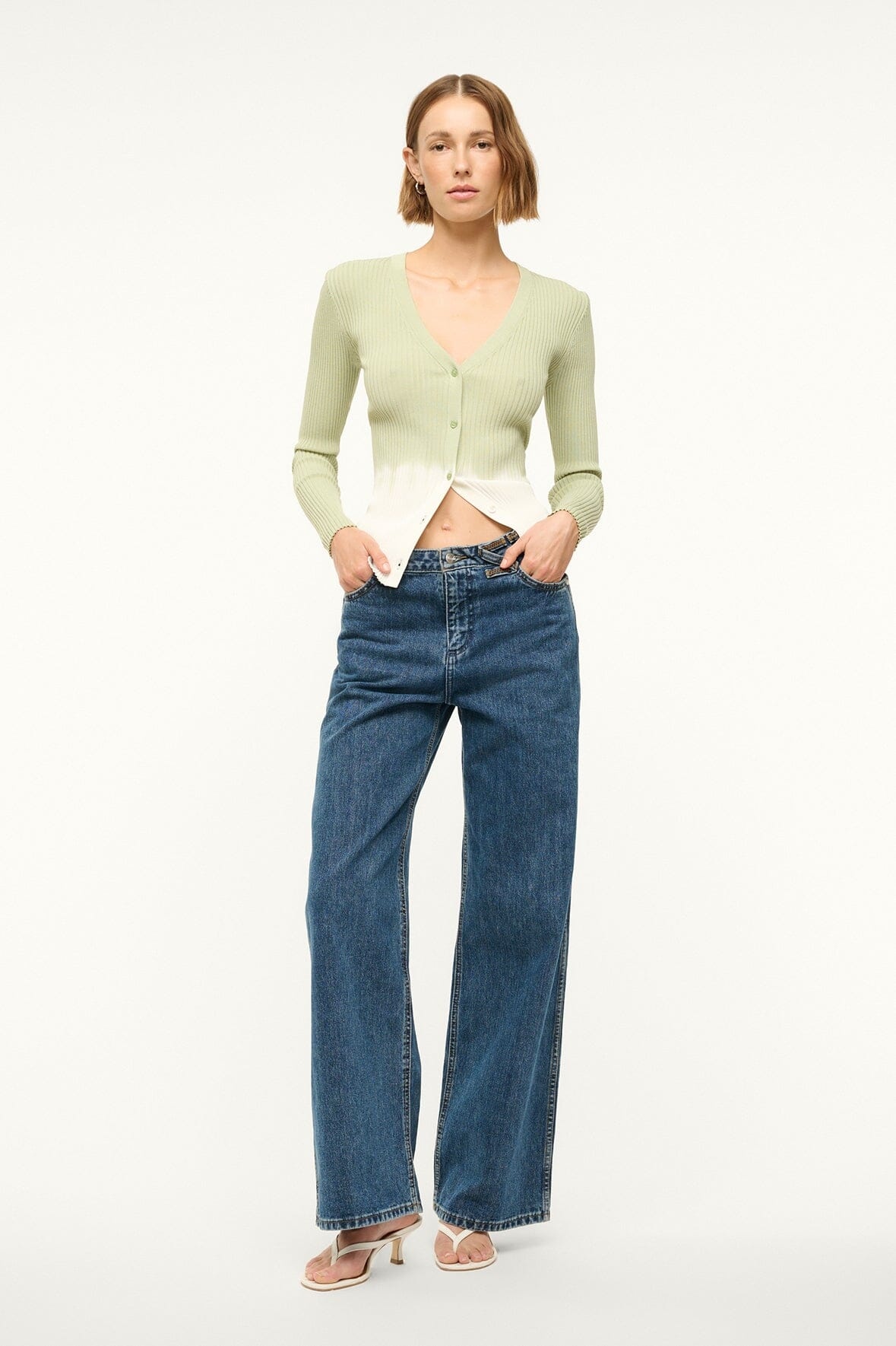 STAUD CARGO SWEATER PALE JADE TIE DYE - 3