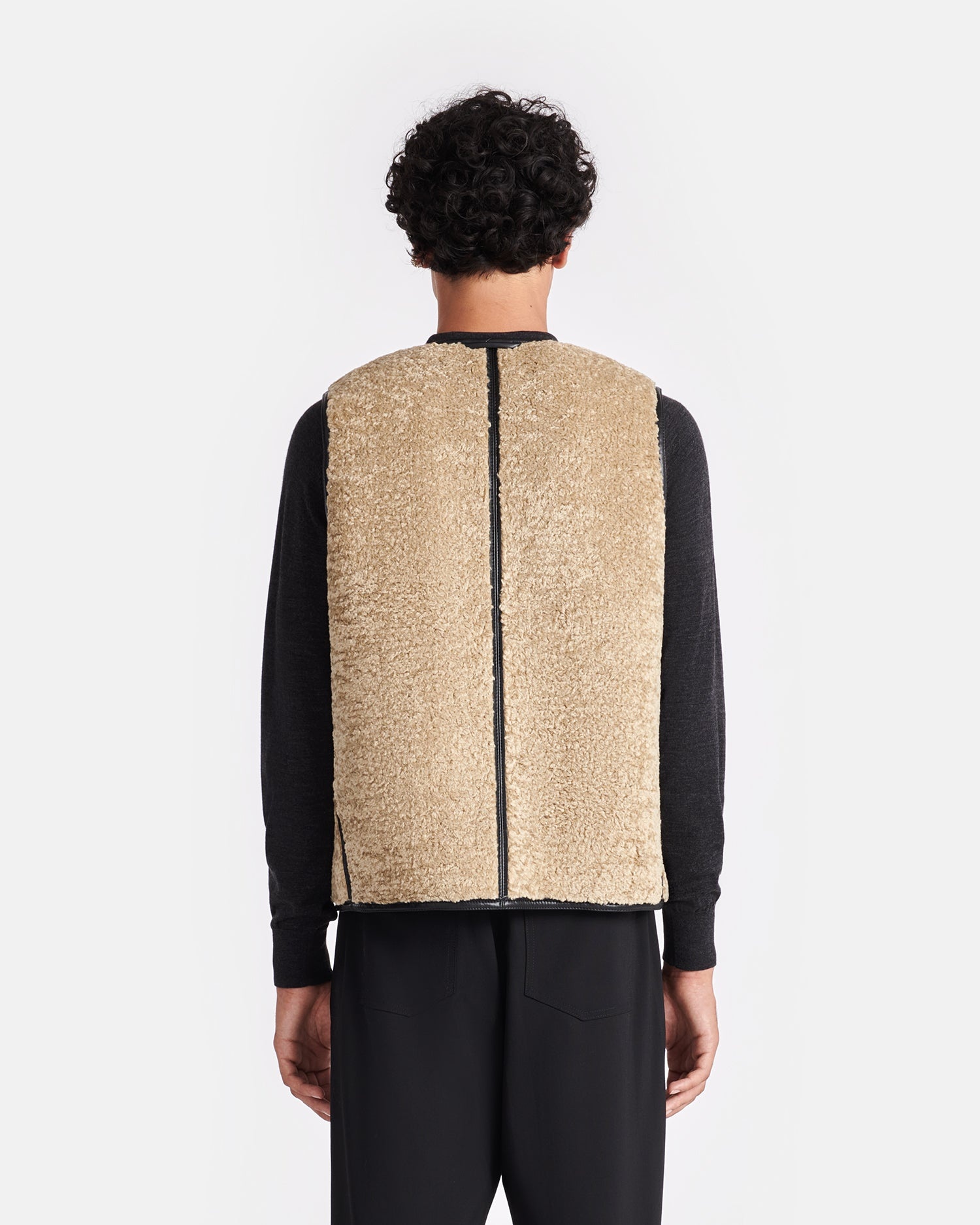 Reversible Bonded Shearling Vest - 7
