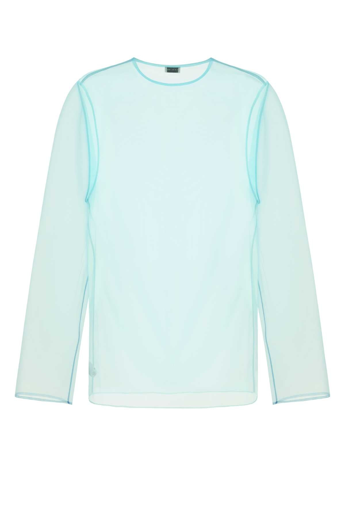 Dries Van Noten Men Light Blue Organza Camille Top - 2