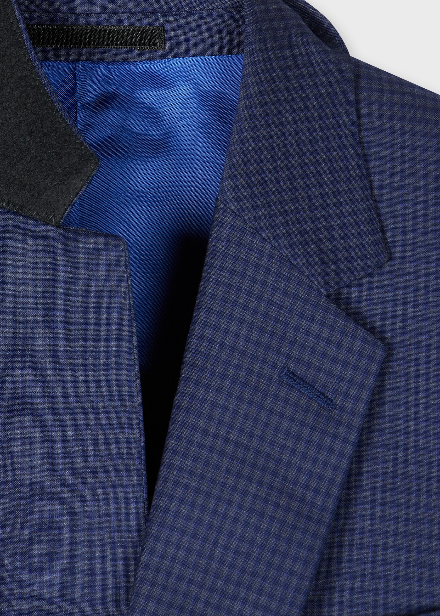 The Soho - Tailored-Fit Dark Blue Gingham Wool Suit - 4