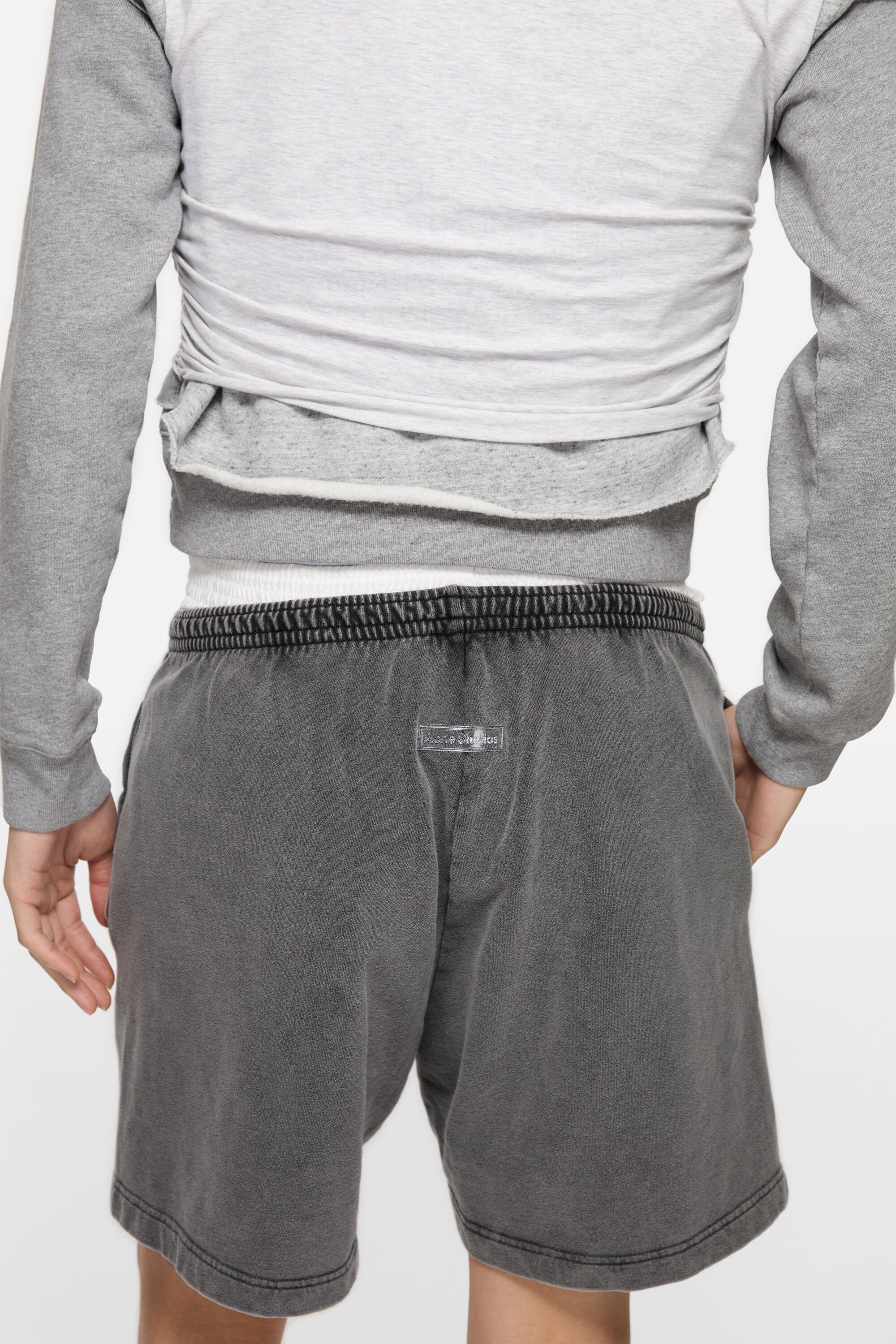 Cotton shorts - Faded black - 4
