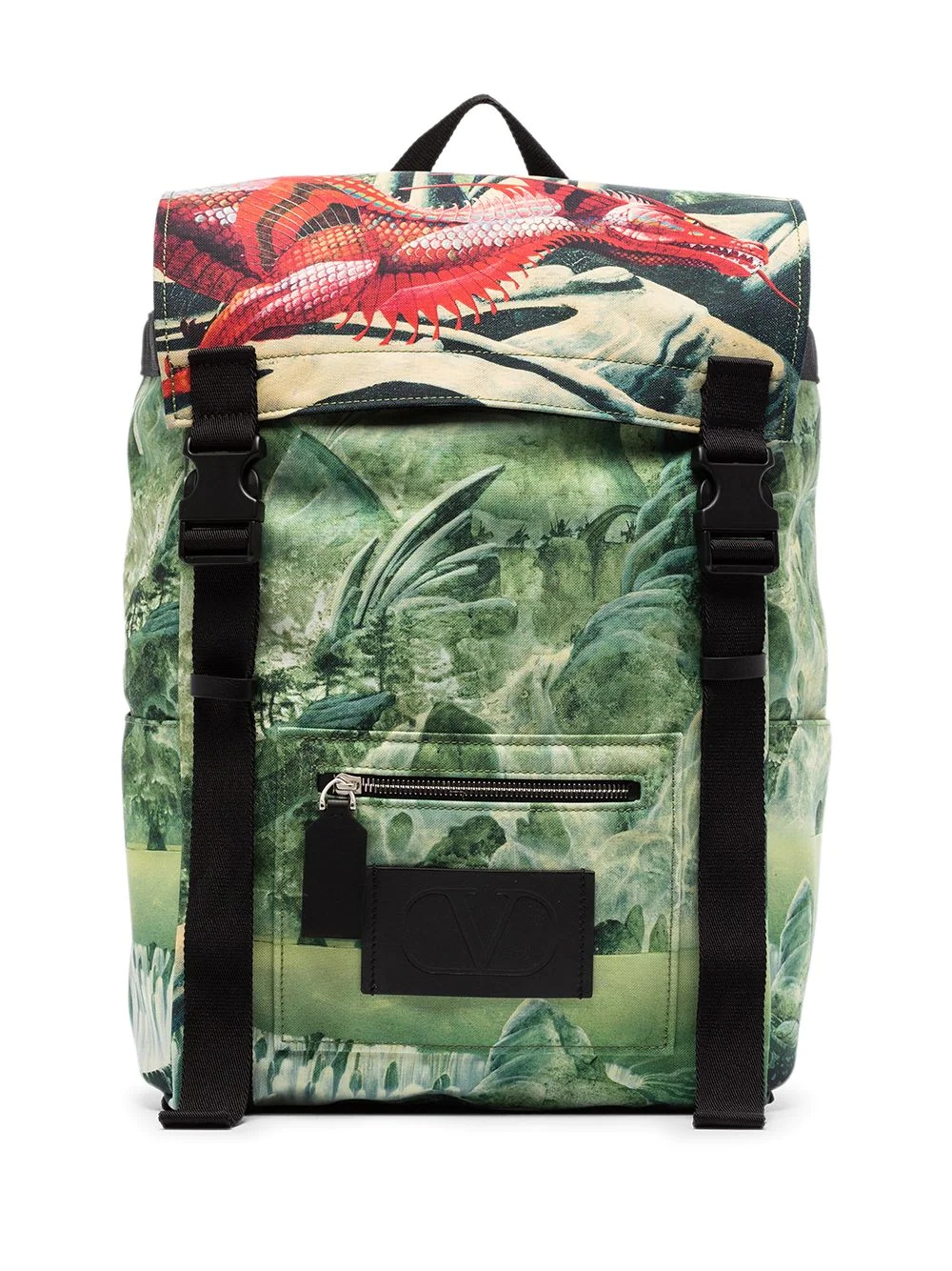 Red Dragon print backpack - 1